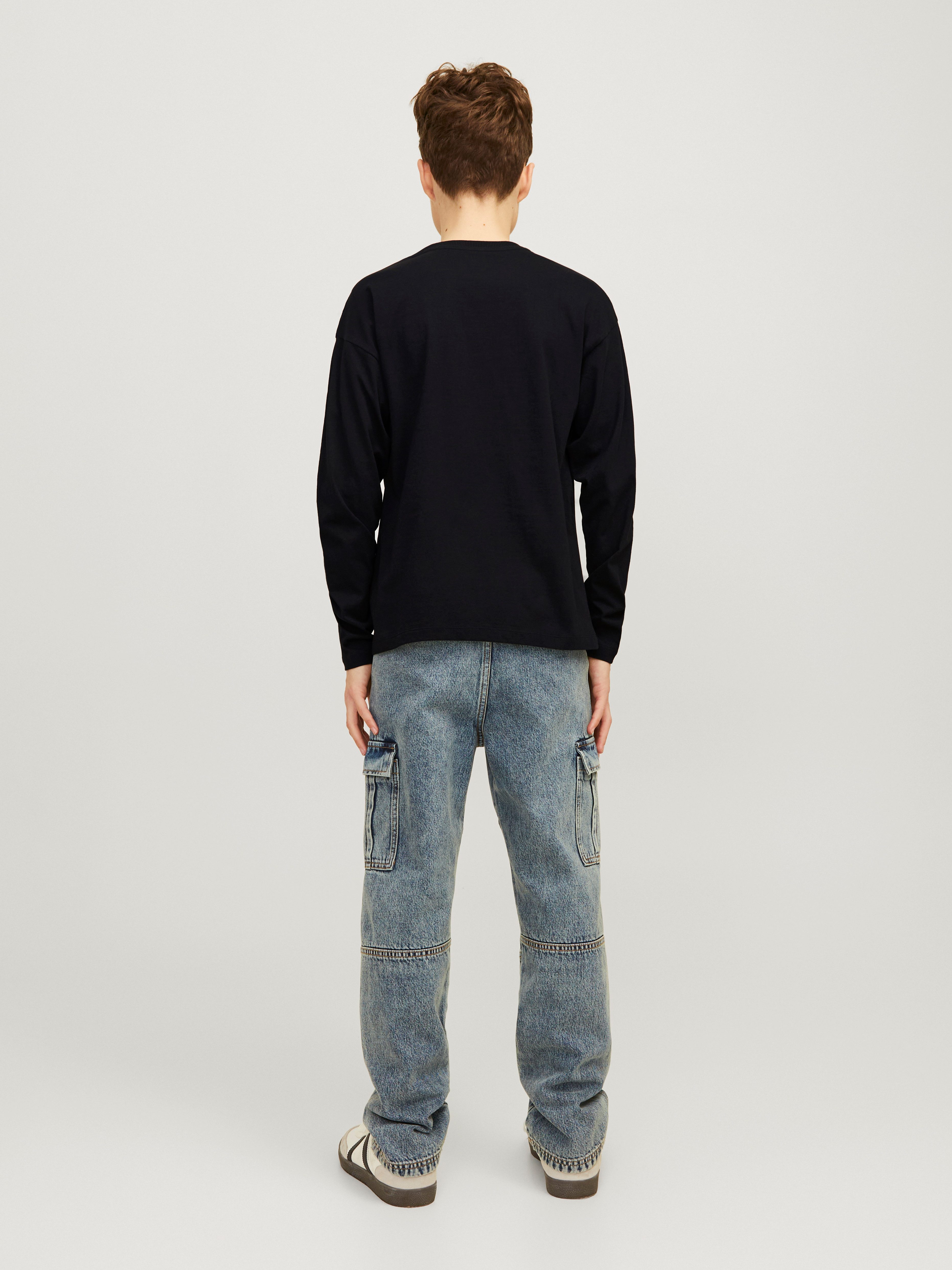 Jack & Jones Junior Shirt met ronde hals JJECALEB VARSITY TEE LS O-NECK SN JNR
