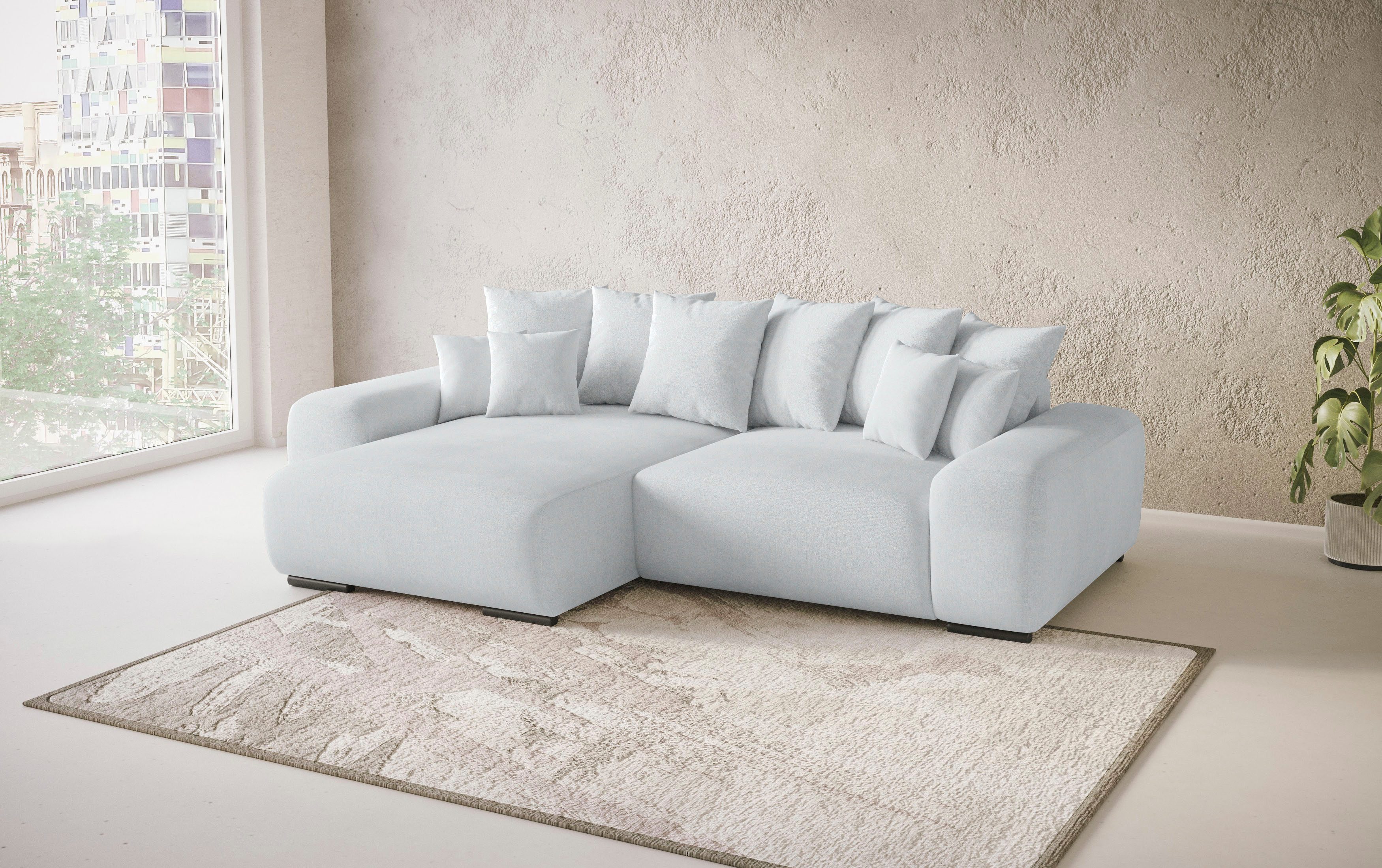 Mr. Couch Hoekbank Sundance L-vorm Doorlopende slaper met EasyBett-slaapfunctie, bedlade