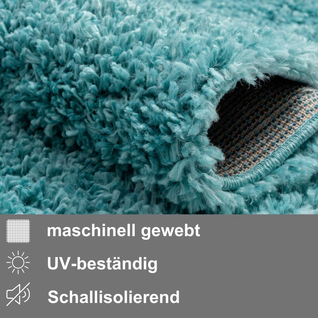 my home Set slaapkamerkleedjes met hoge pool Banji Uni-kleuren, zacht en fluffy, ook als loper en in rond verkrijgbaar