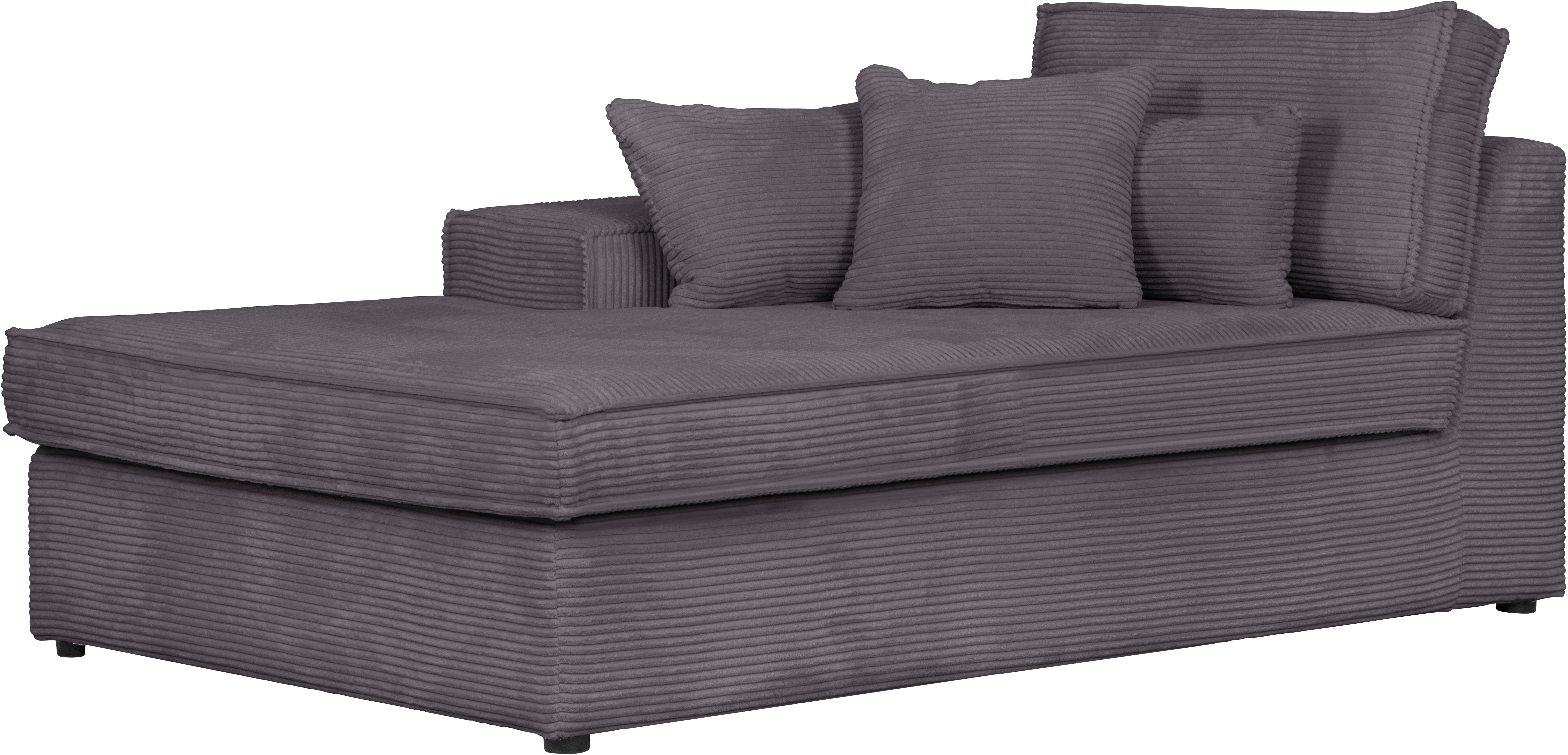 RAUM.ID Ottomane Enid afzonderlijk plaatsbaar of als deel van een modulaire bank, stevig zitcomfort grijs, chaise longues, 130 cm