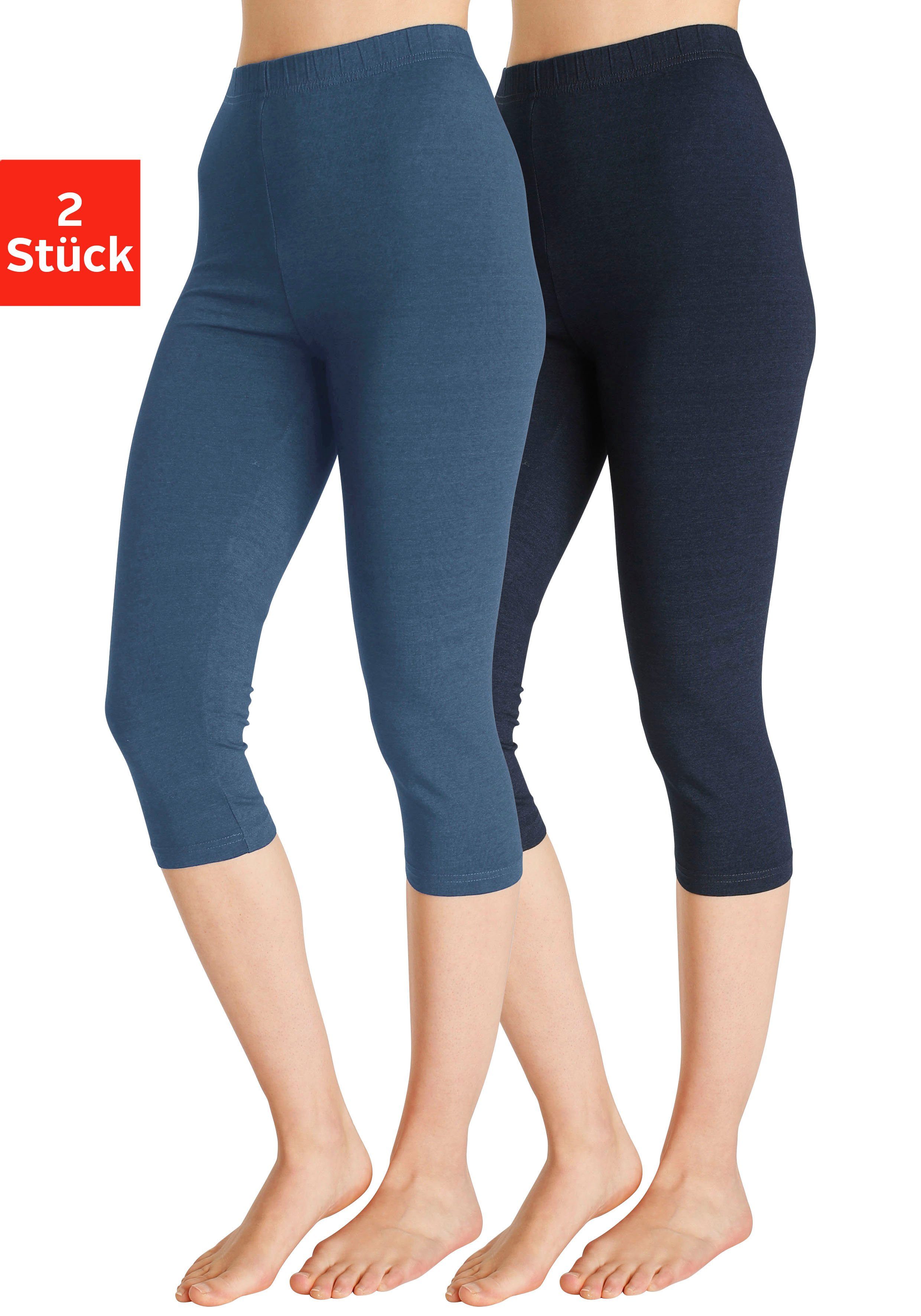 Vivance active Caprilegging met rubberen tailleband loungewear (Set van 2)