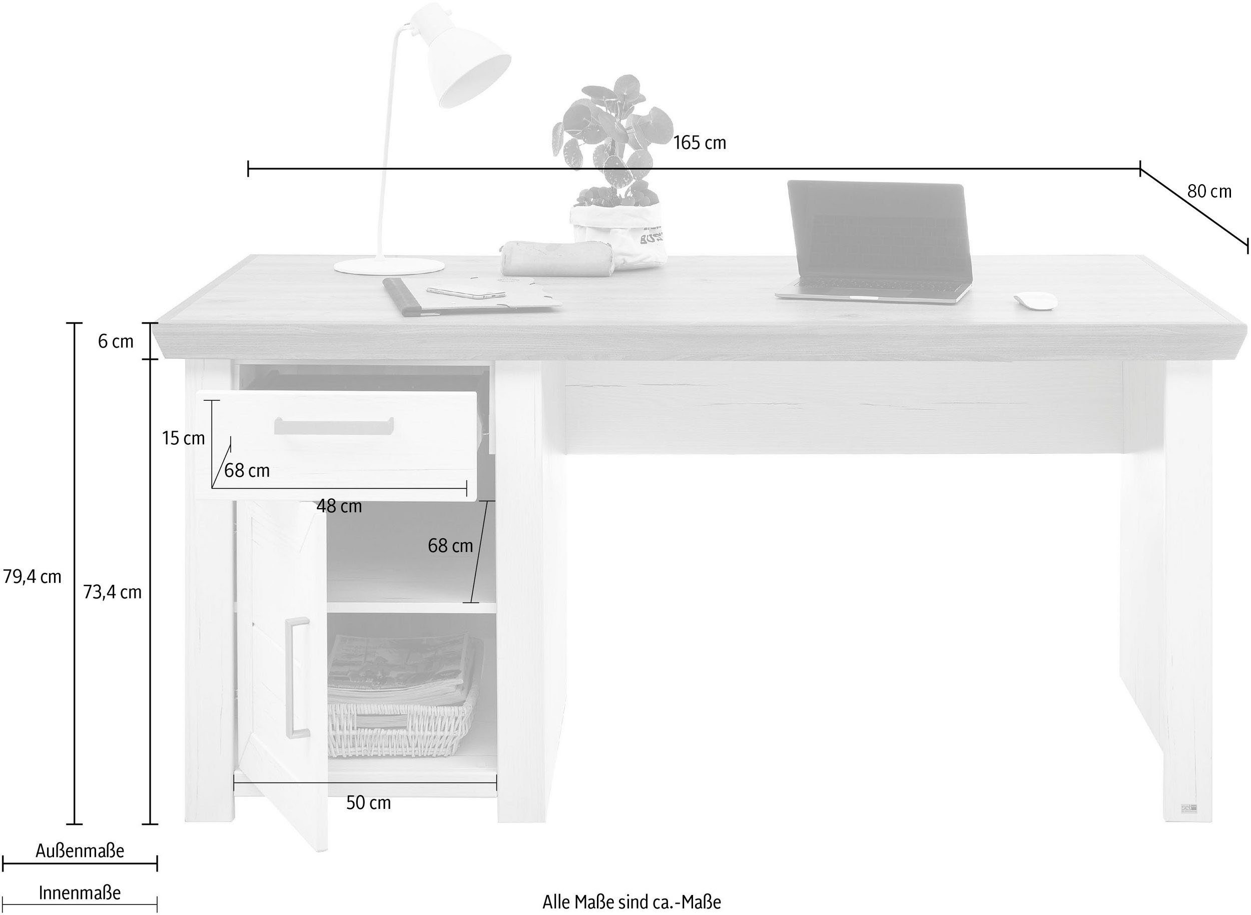 set one by Musterring Bureau York Breedte 165 cm