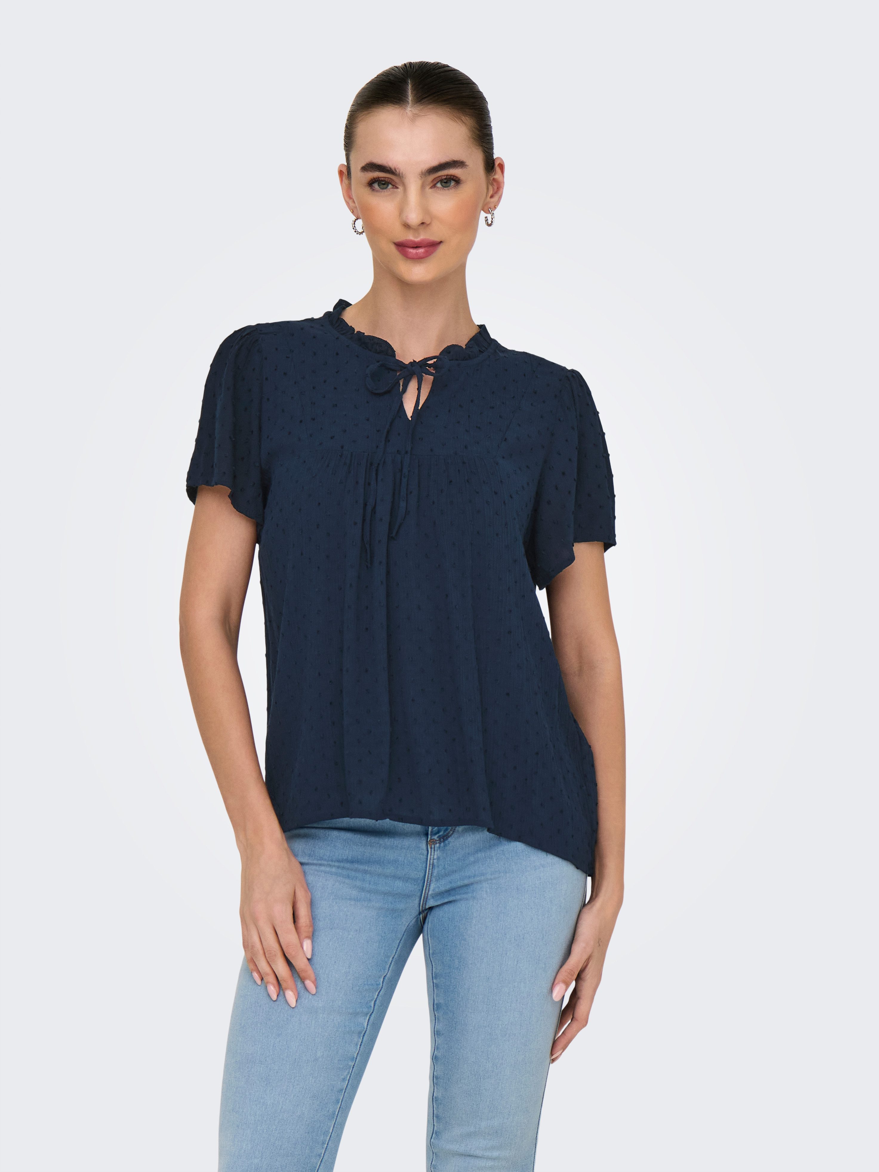 JDY Blouse met korte mouwen JDYLIMA LIFE S/S TOP WVN NOOS