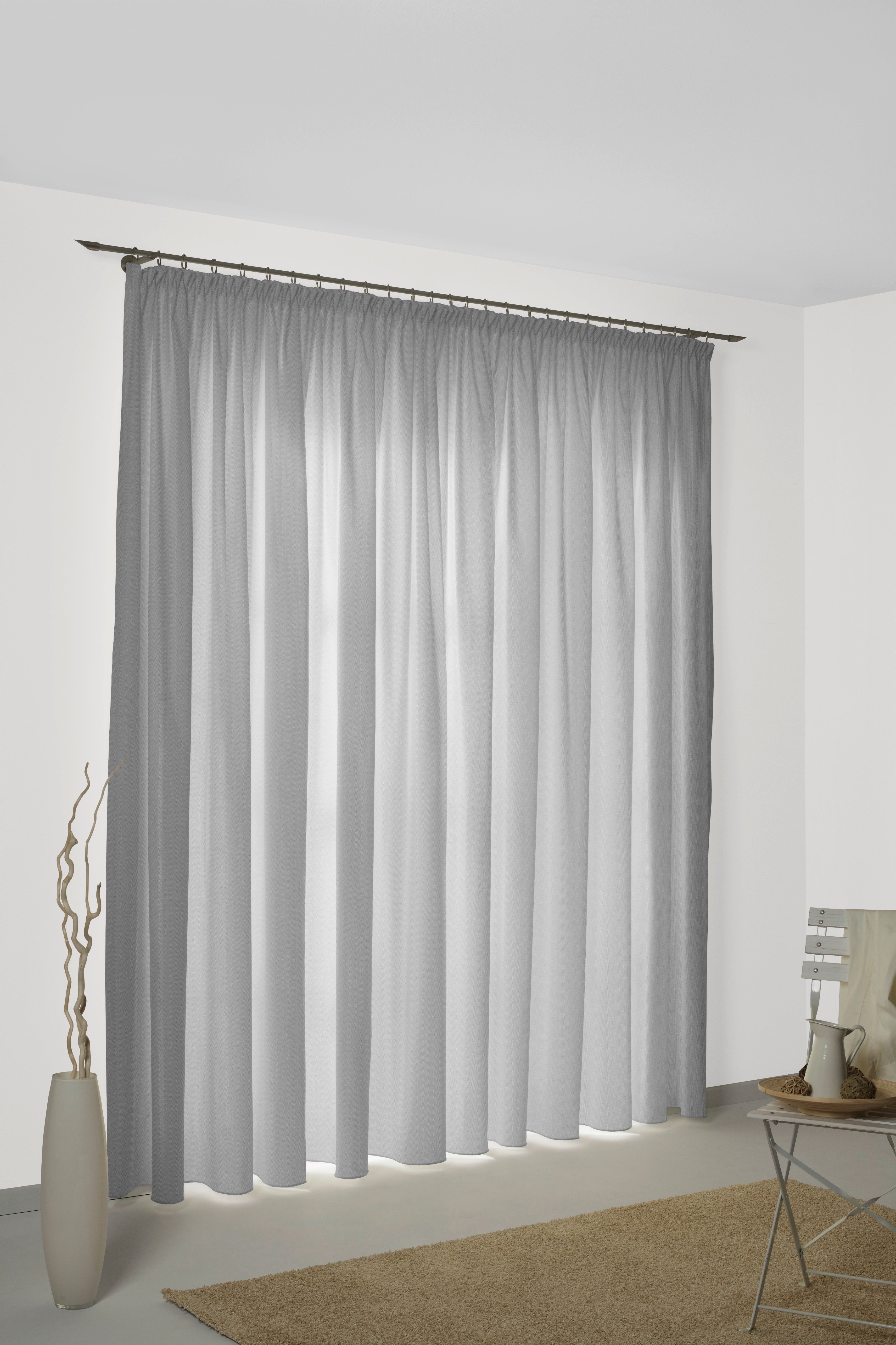 Wirth Gordijn SUNBONE (1 stuk) kant & klaar gordijnen maat hxb: 145x132 cm grijs