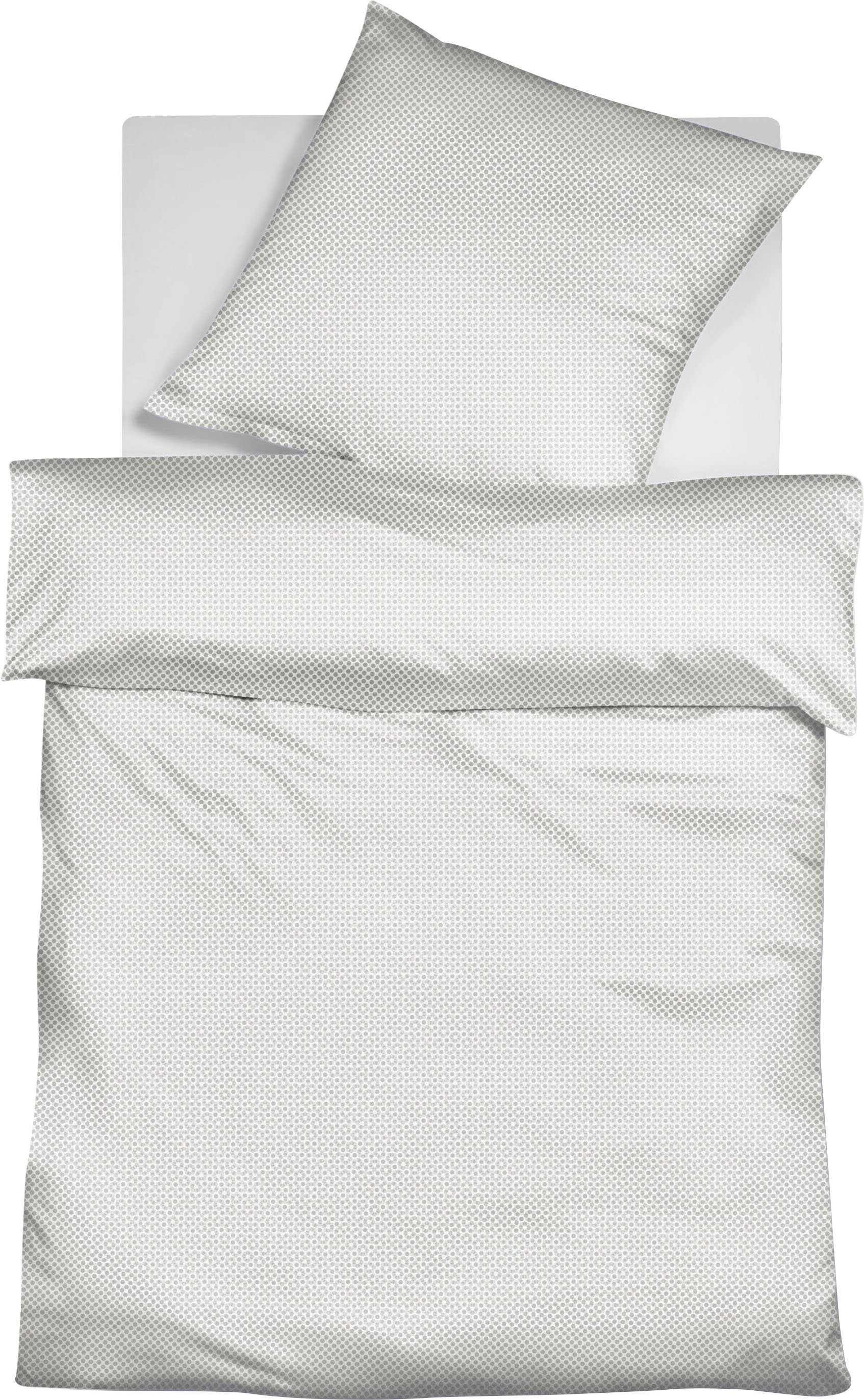 fleuresse Overtrekset PORTO 100% katoen, in maten 135x200, 155x220, 200x200cm, ritssluiting dekbedovertrekken maat 1x 155x200 cm grijs