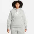 nike sportswear hoodie club fleece women's pullover hoodie (plus size) grijs