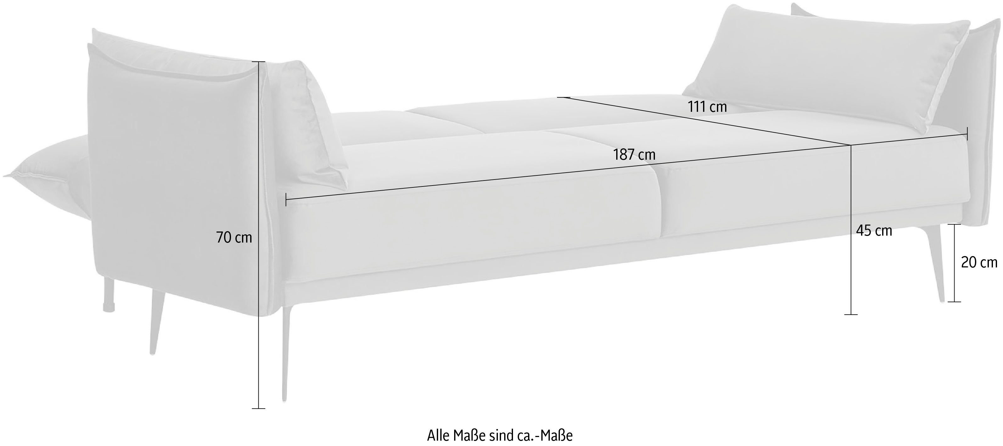 SalesFever 3-zitsbank met slaapfunctie, breedte 190 cm