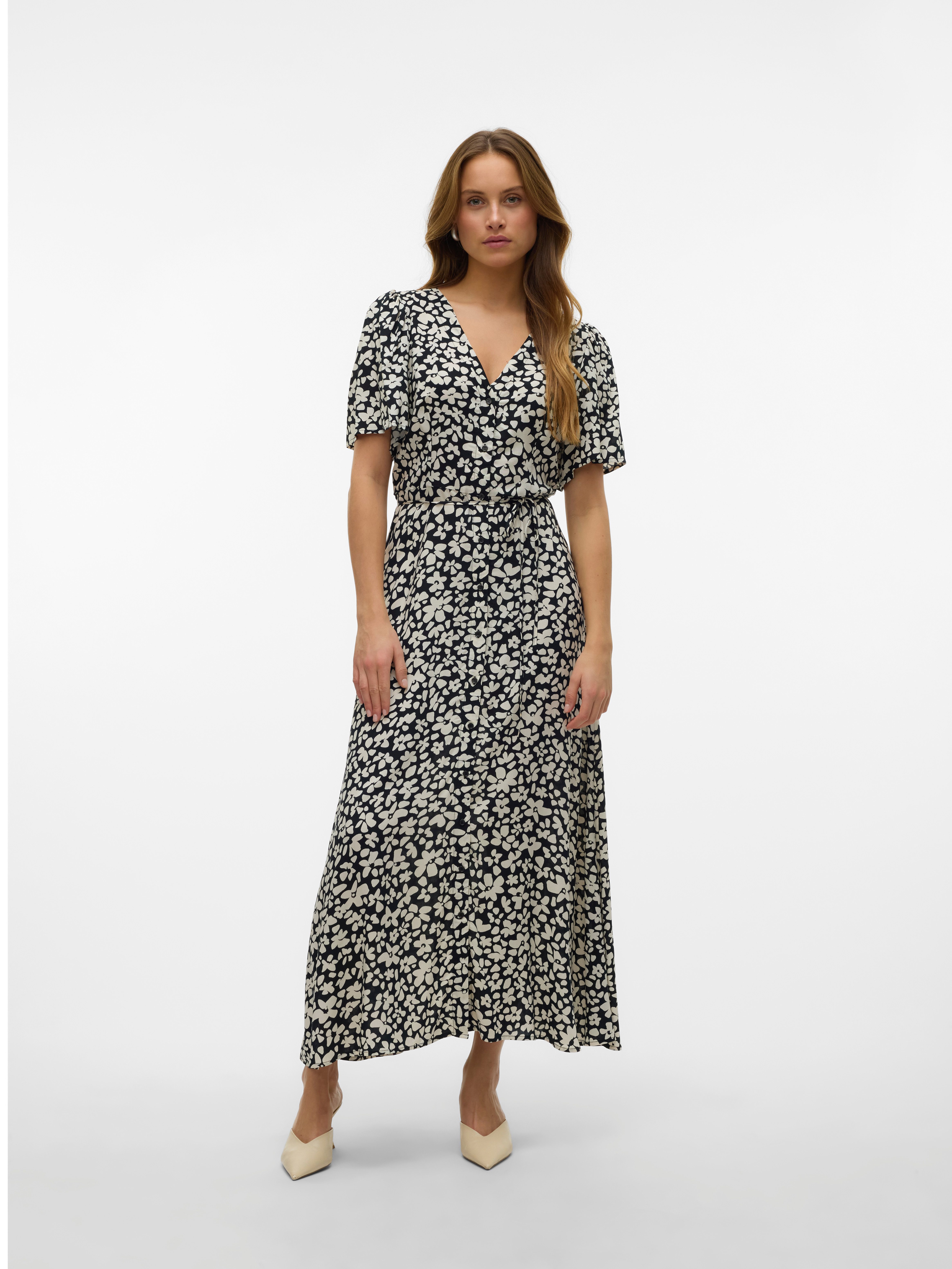 Vero Moda Zomerjurk VMALBA SS CALF DRESS WVN GA NOOS