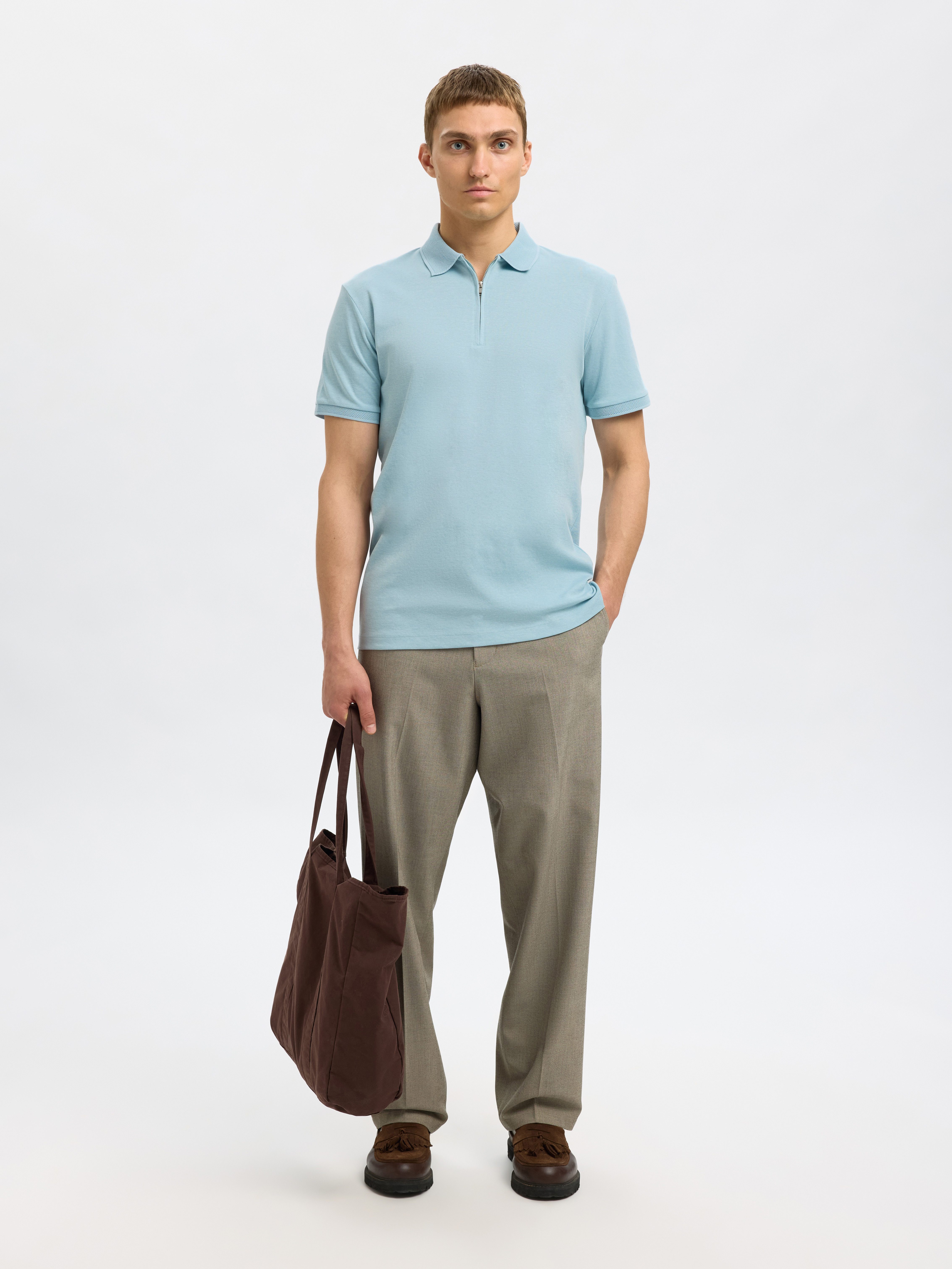 SELECTED HOMME Poloshirt SLHFAVE ZIP SS POLO NOOS