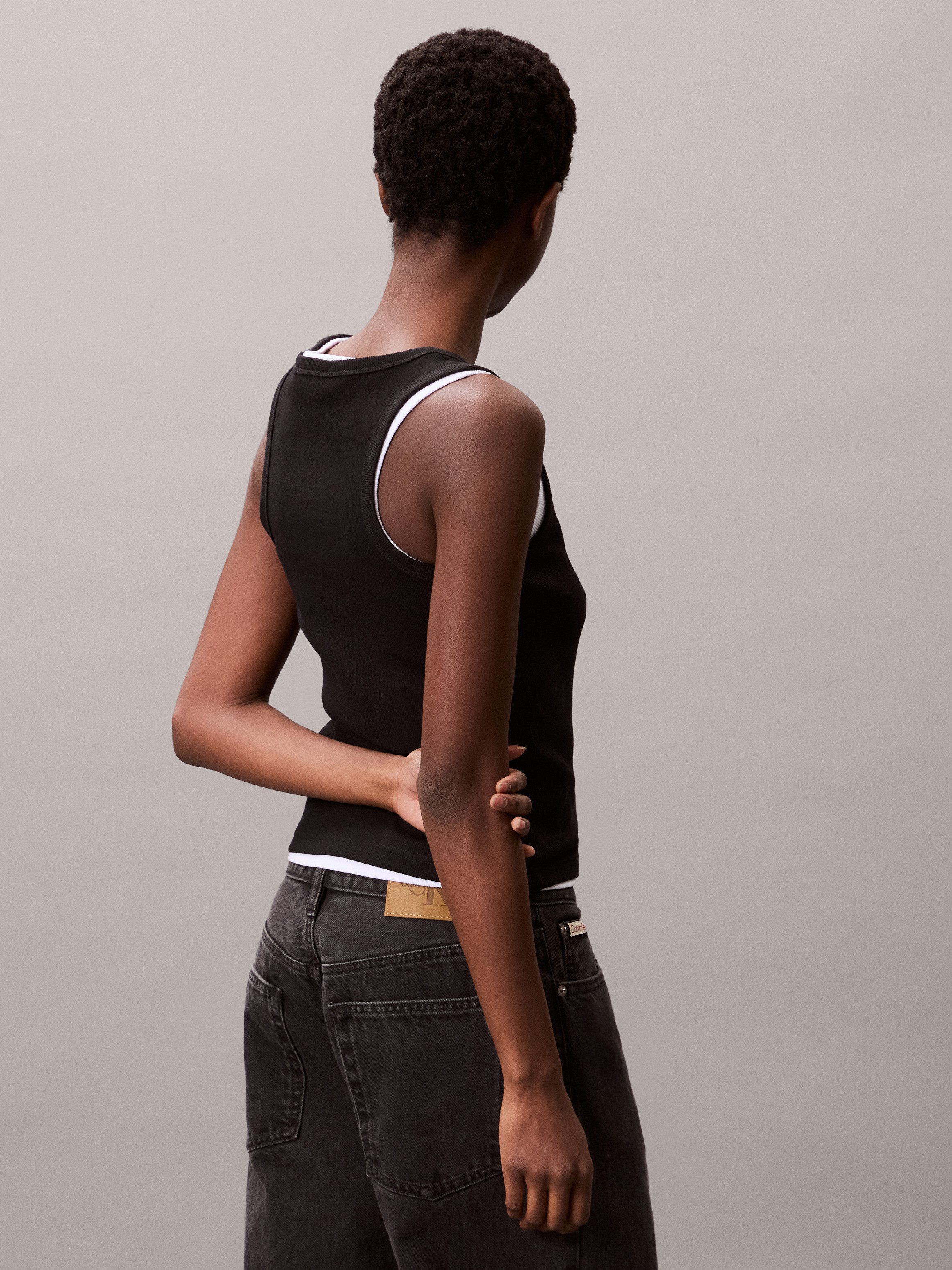 Calvin Klein Tanktop A - WVN LBL 2X2 CTTN