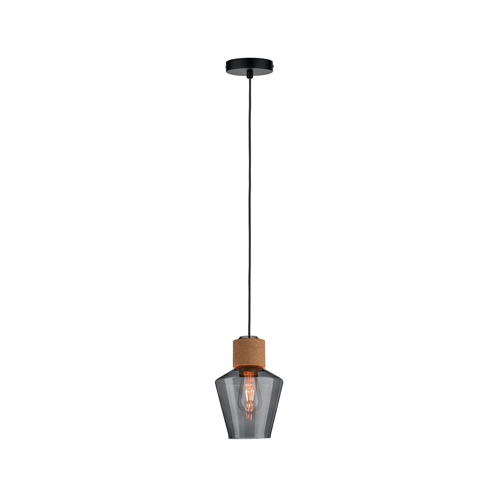 Paulmann Hanglamp Neordic Edla max. 1x20W Rookglas/Kurk/Zwart 230V (1 stuk)