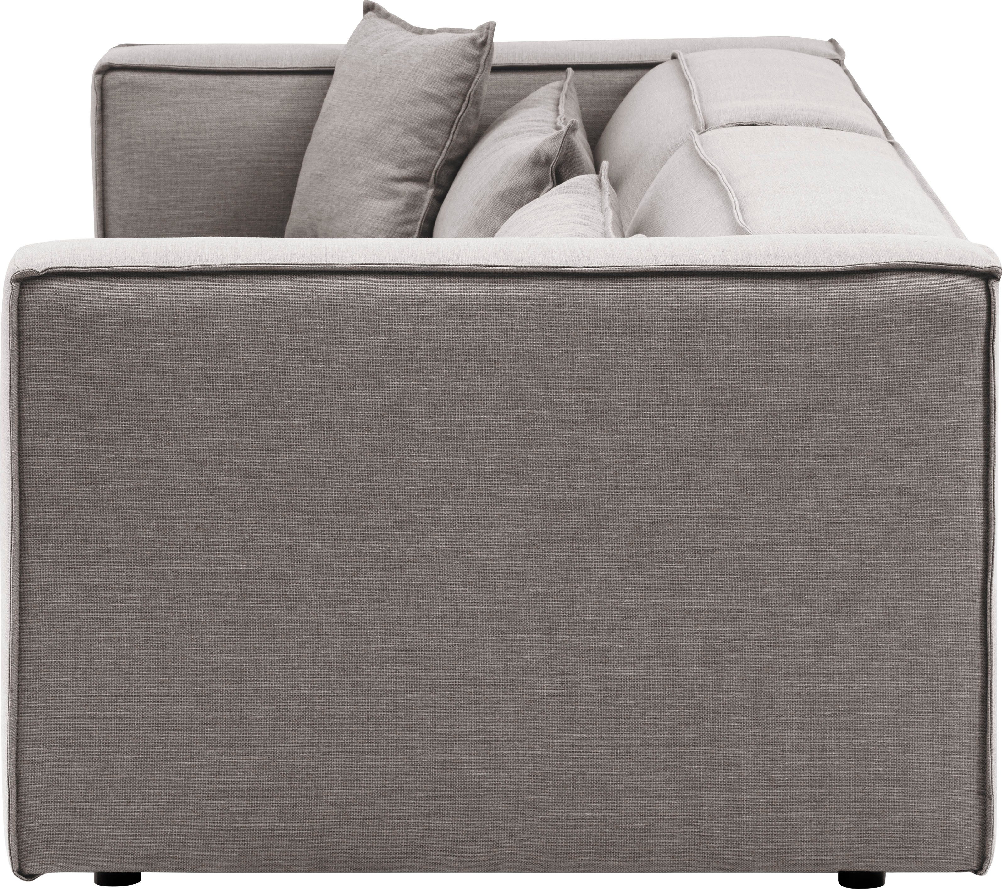 LeGer Home by Lena Gercke 3-zitsbank PIARA, bank met biesnaad, sofa in cord of linnenlook