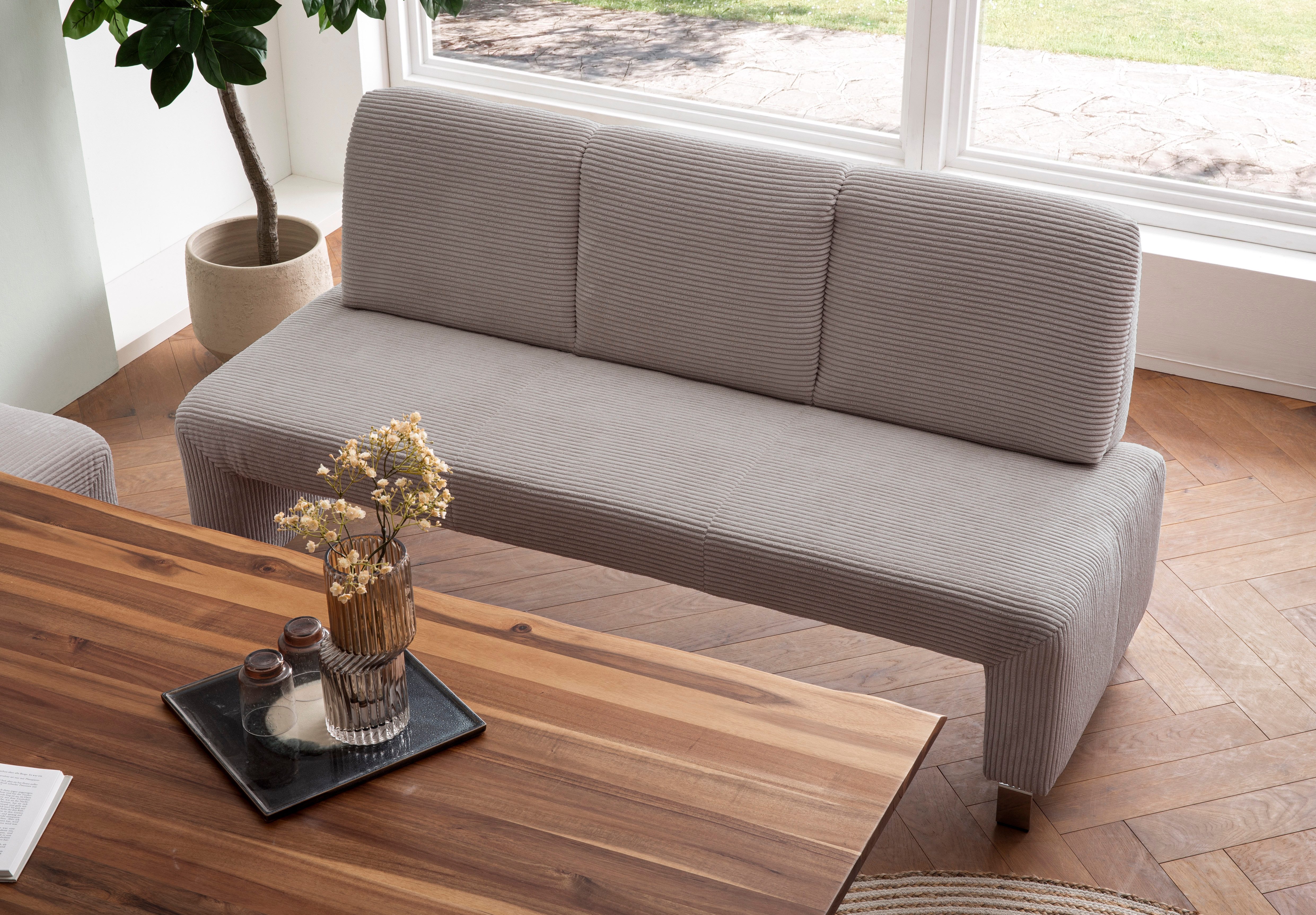 exxpo - sofa fashion Bank Intenso, bank, breedte 162 cm, keuze uit leer of textiel hoge bodemvrijheid, vrij in de ruimte te plaatsen, hoog zitcomfort