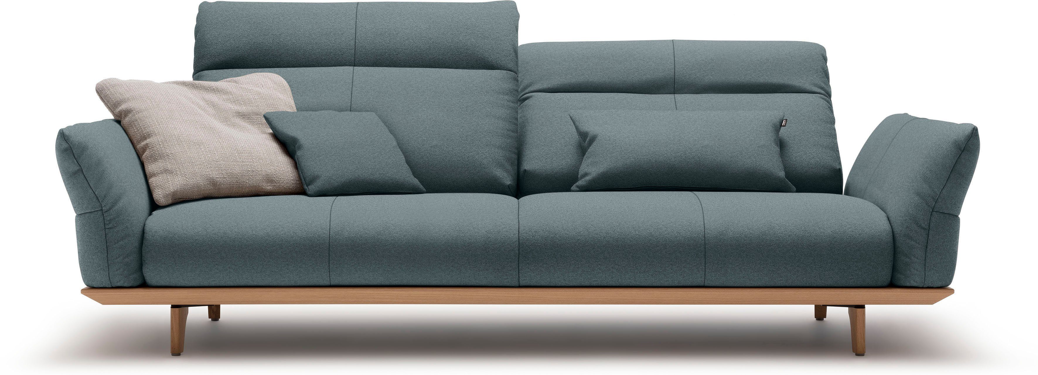 huelsta sofa 3,5-zitsbank hs.460 onderstel in eiken, poten in natuurlijk eiken, breedte 228 cm blauw