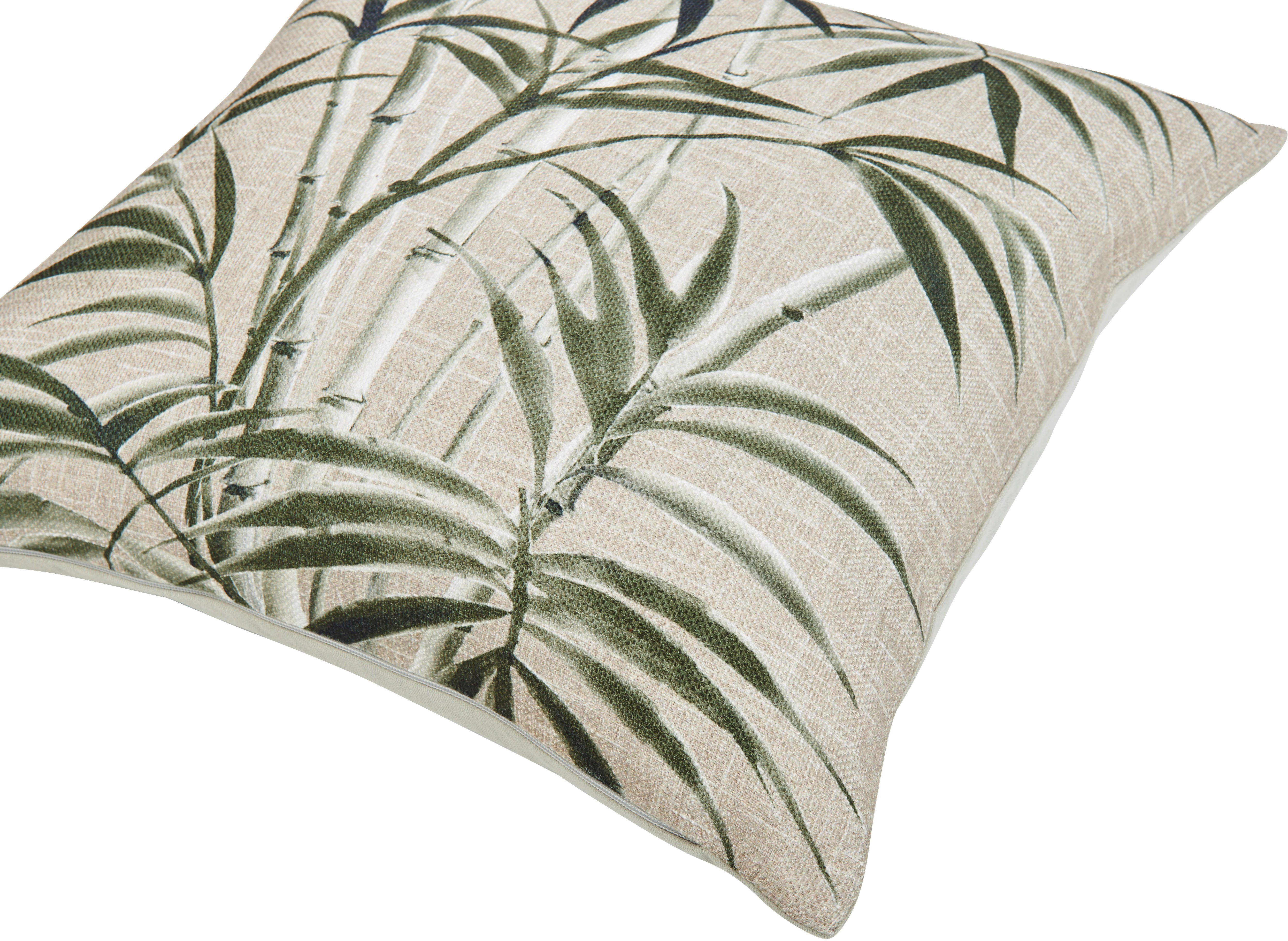 done.® Kussenhoes Areca Palm Kussenhoes met linnenpercentage, eenzijdig bedrukt met natuurlijk motief