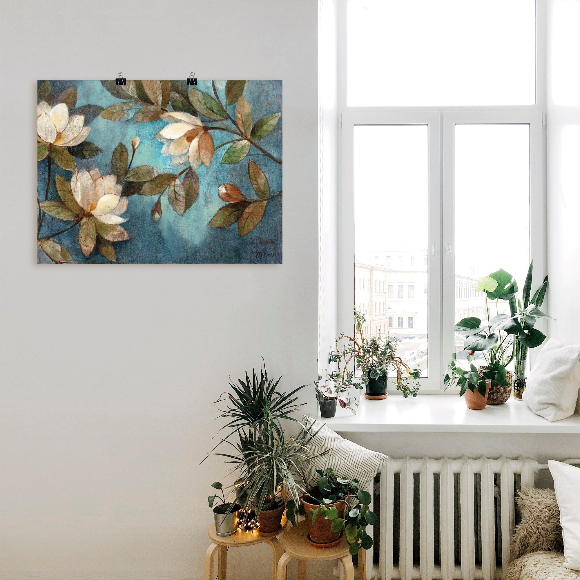 Artland Artprint Zwevende magnolia als artprint op linnen, poster, muursticker in verschillende maten