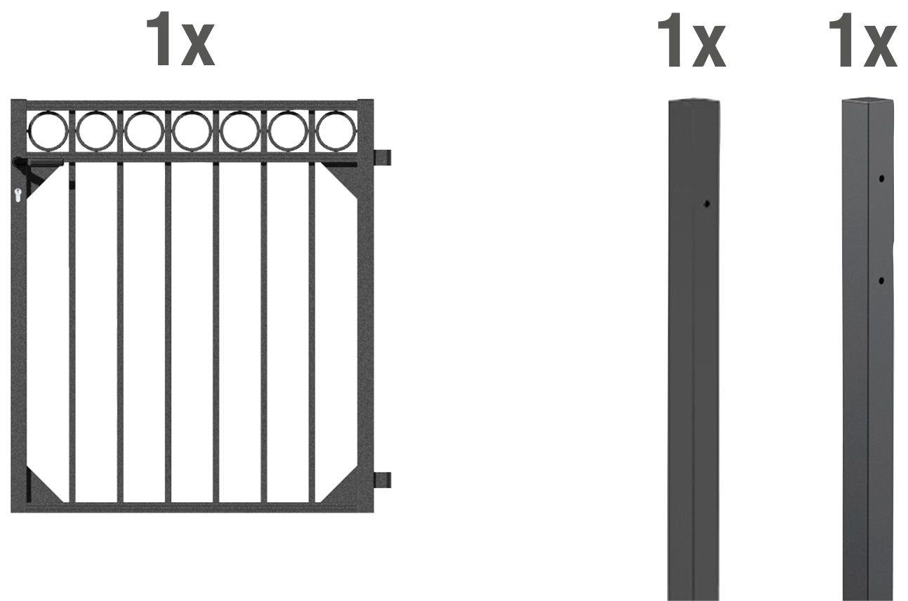 GAH Alberts Deur met enkel hek Circle Breedte: 96,5 cm, hoogte: 100 en 120 cm, verschillende kleuren