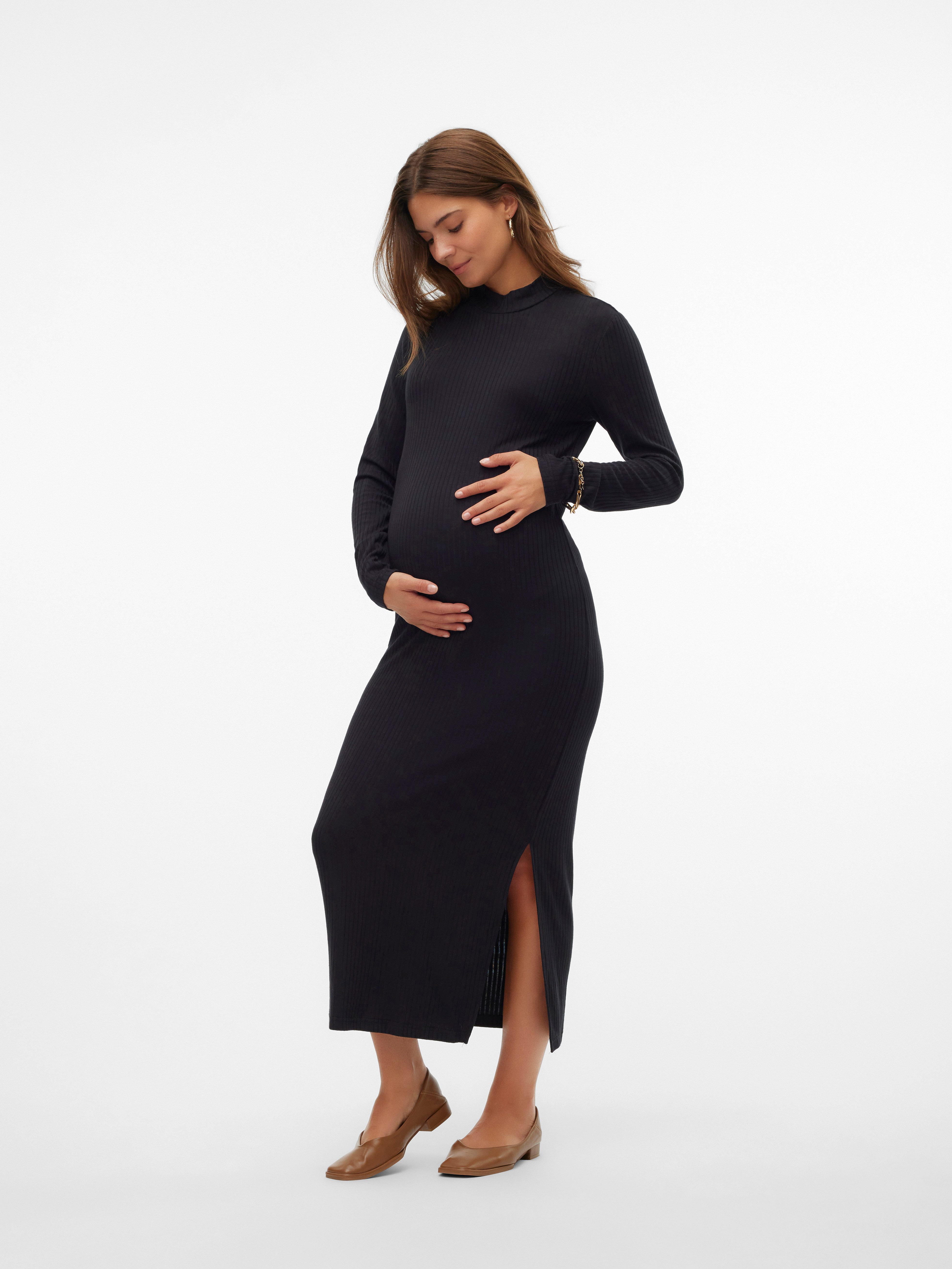 Mamalicious Positiejurk MLTRINITY HIGH NECK JRS DRESS NOOS