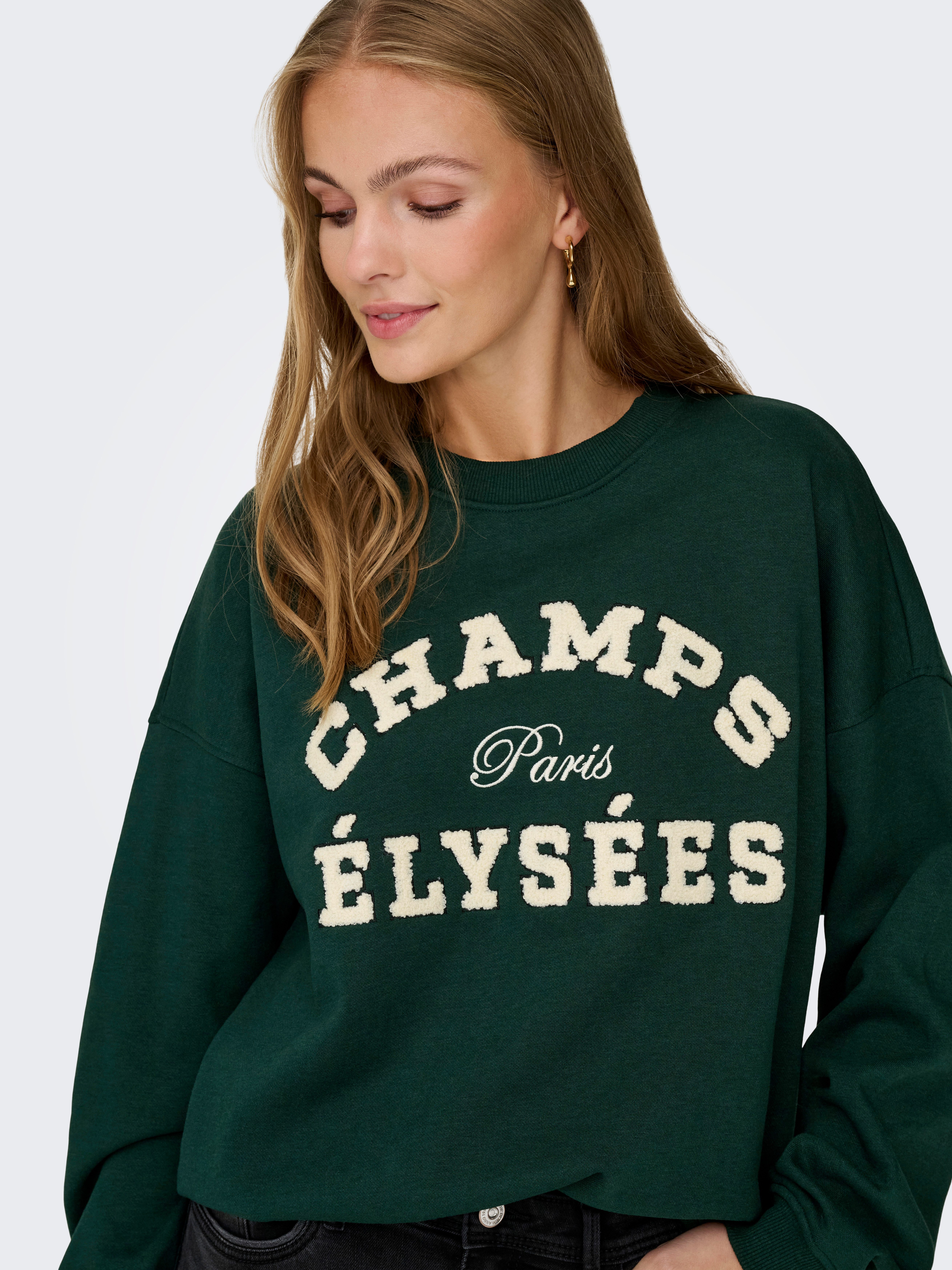 JDY Sweatshirt JDYMESA L/S O-NECK EMB SWEAT JRS NOOS