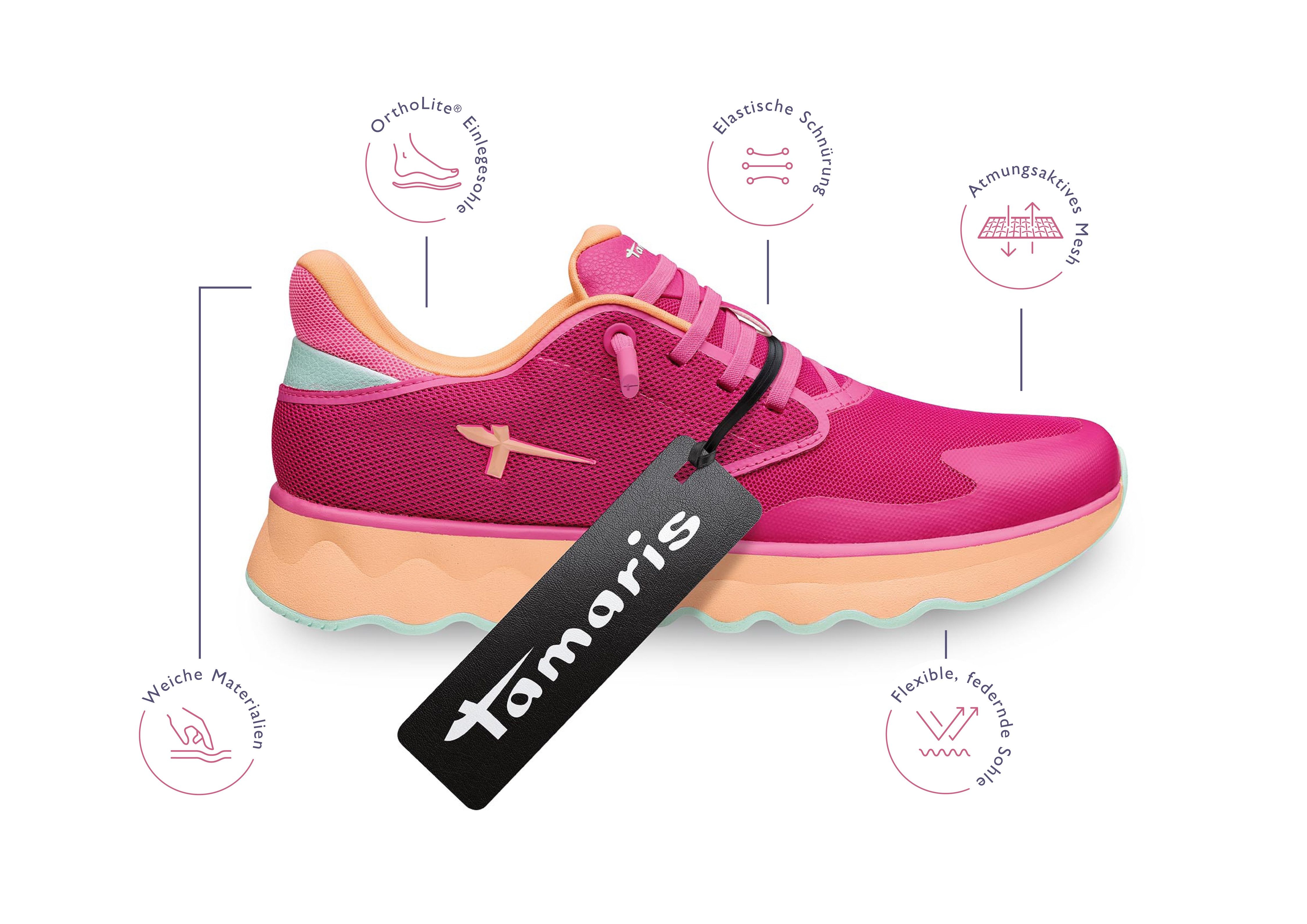 Tamaris Slip-on sneakers Nowana , vrijetijdsschoen, lage schoen, slippers met ortholite-uitrusting