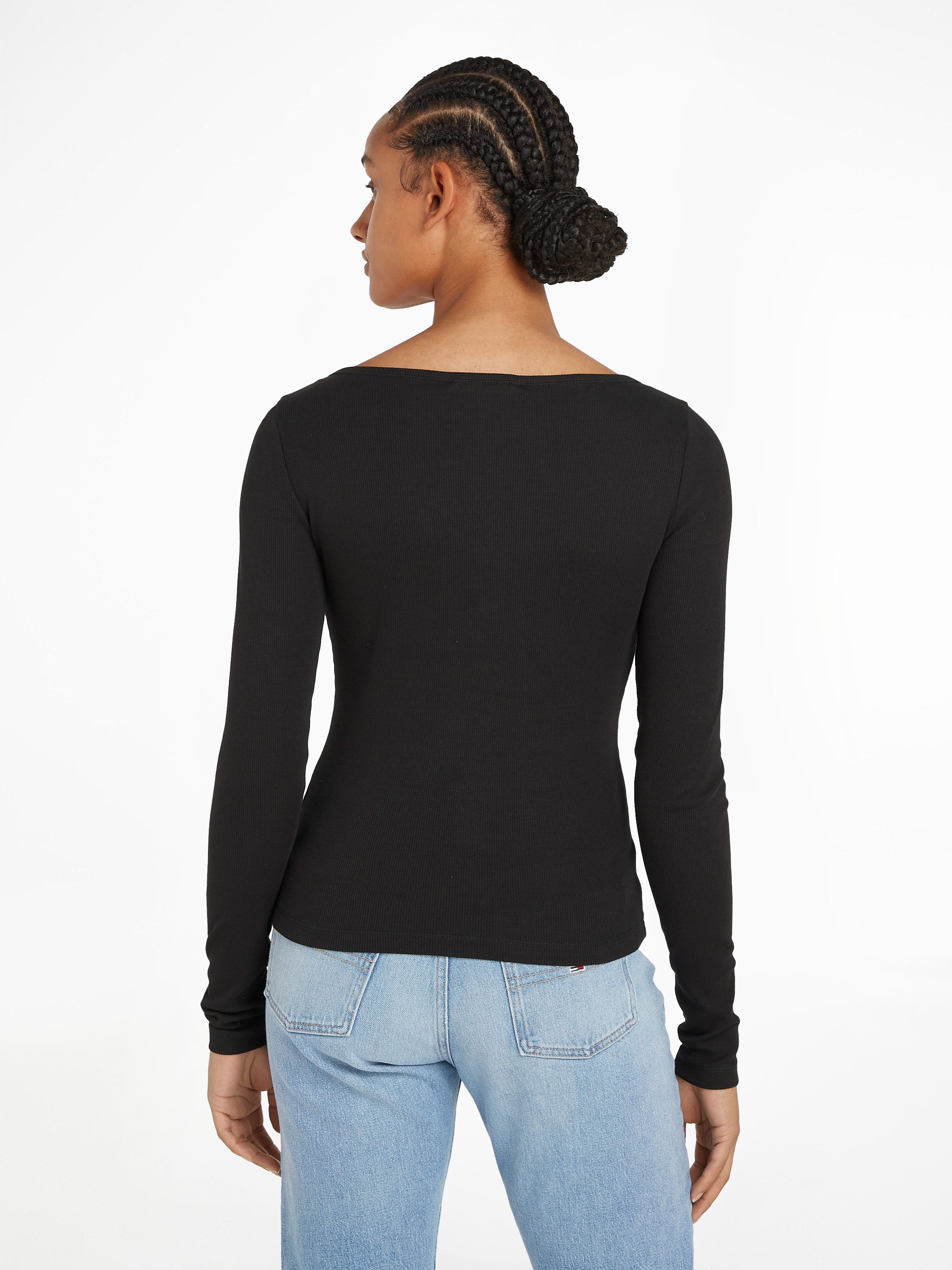 TOMMY JEANS Shirt met lange mouwen TJW SLIM BUTTON THRU LS