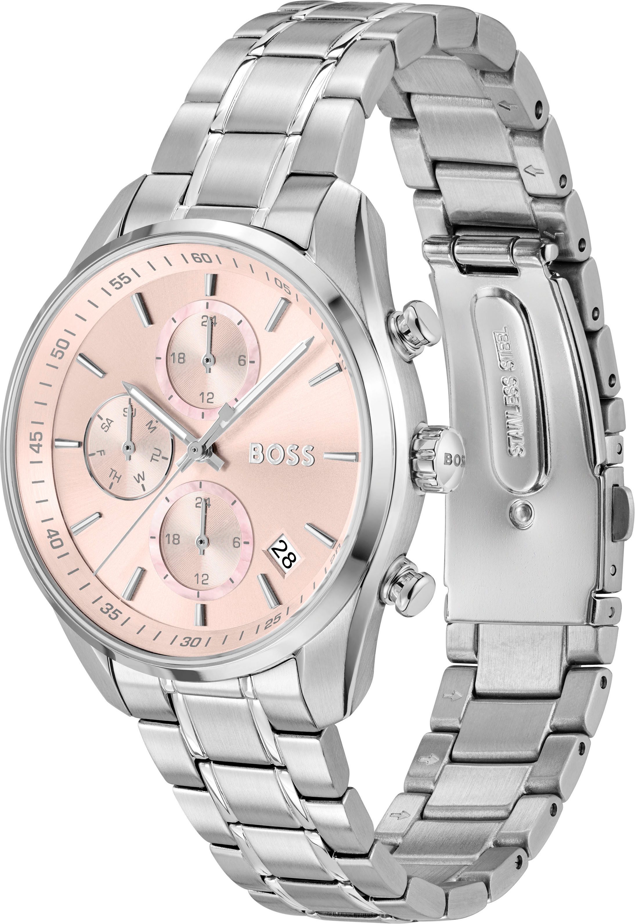 Boss Multifunctioneel horloge GRAND TOUR LADIES Quartzhorloge, horloge, damenuur, roestvrijstalen band
