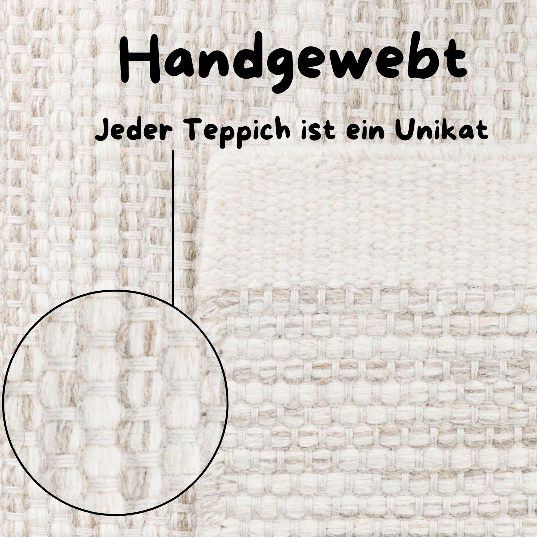 my home Wollen kleed Wolldroom Passie Veranderbaar tapijt, handgeweven, gemêleerde uitstraling, 100% wol, ook als loper