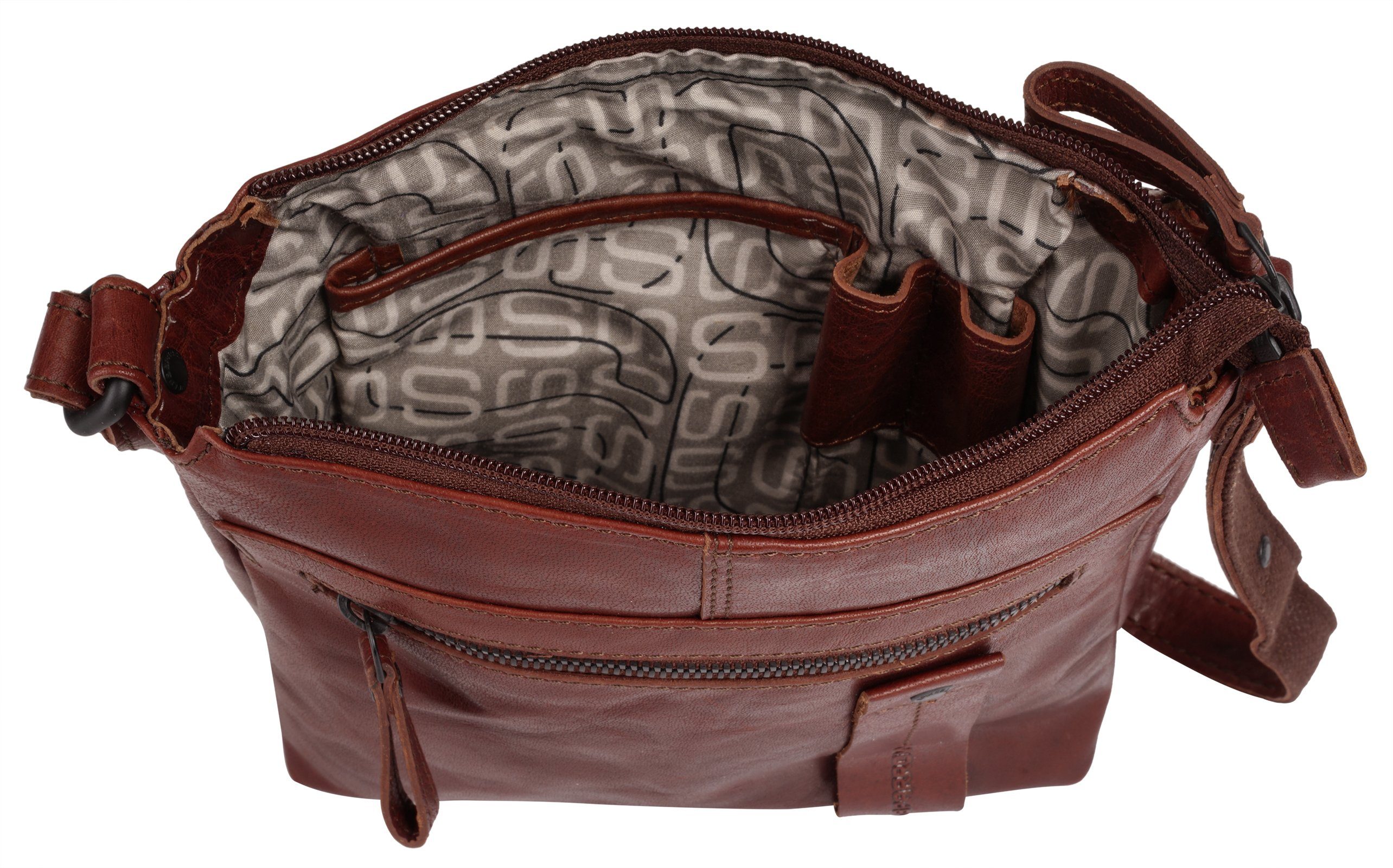 Spikes & Sparrow Schoudertas echt leder