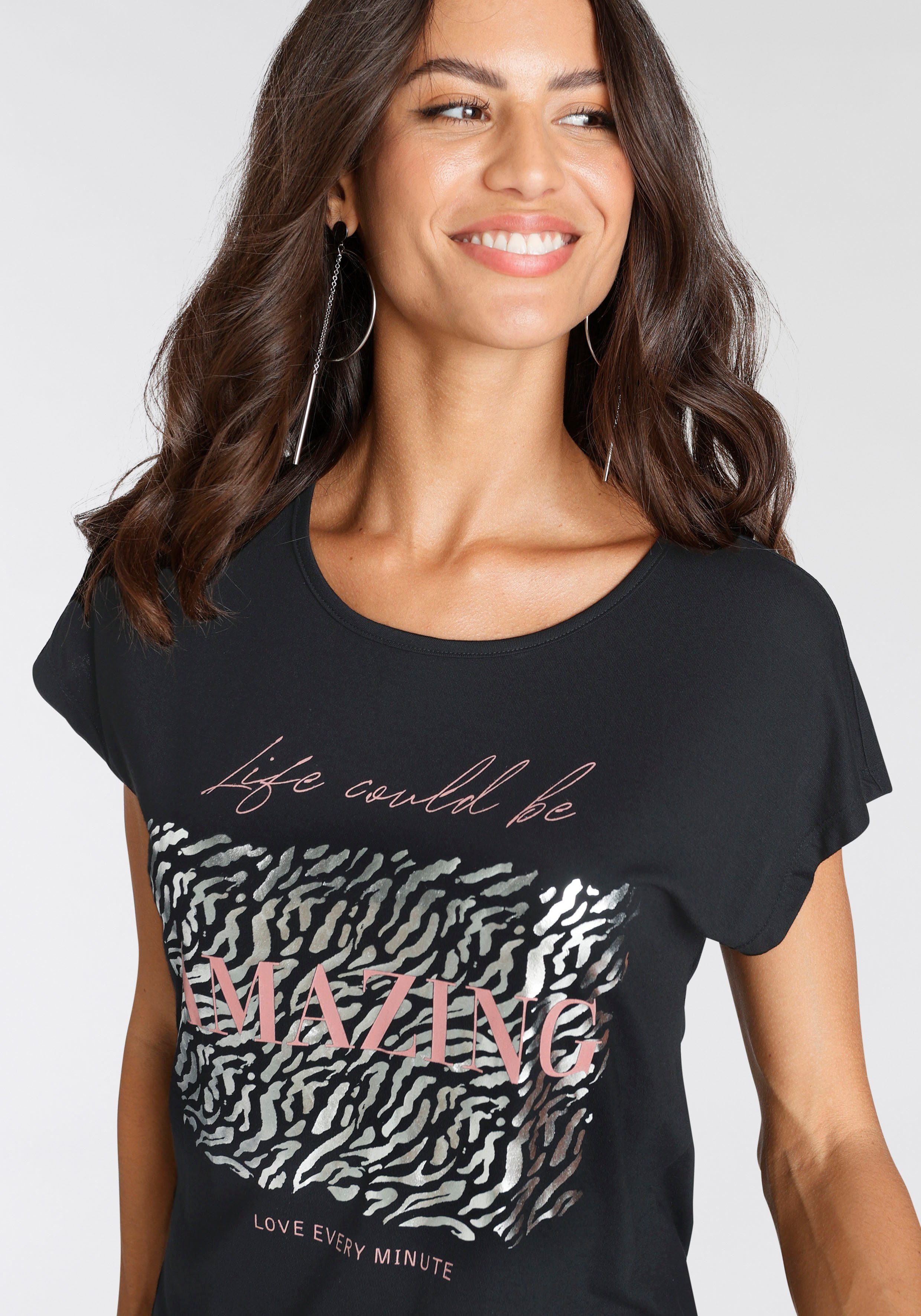 Laura Scott T-shirt figuurvolgende pasvorm, bedrukt, ronde hals