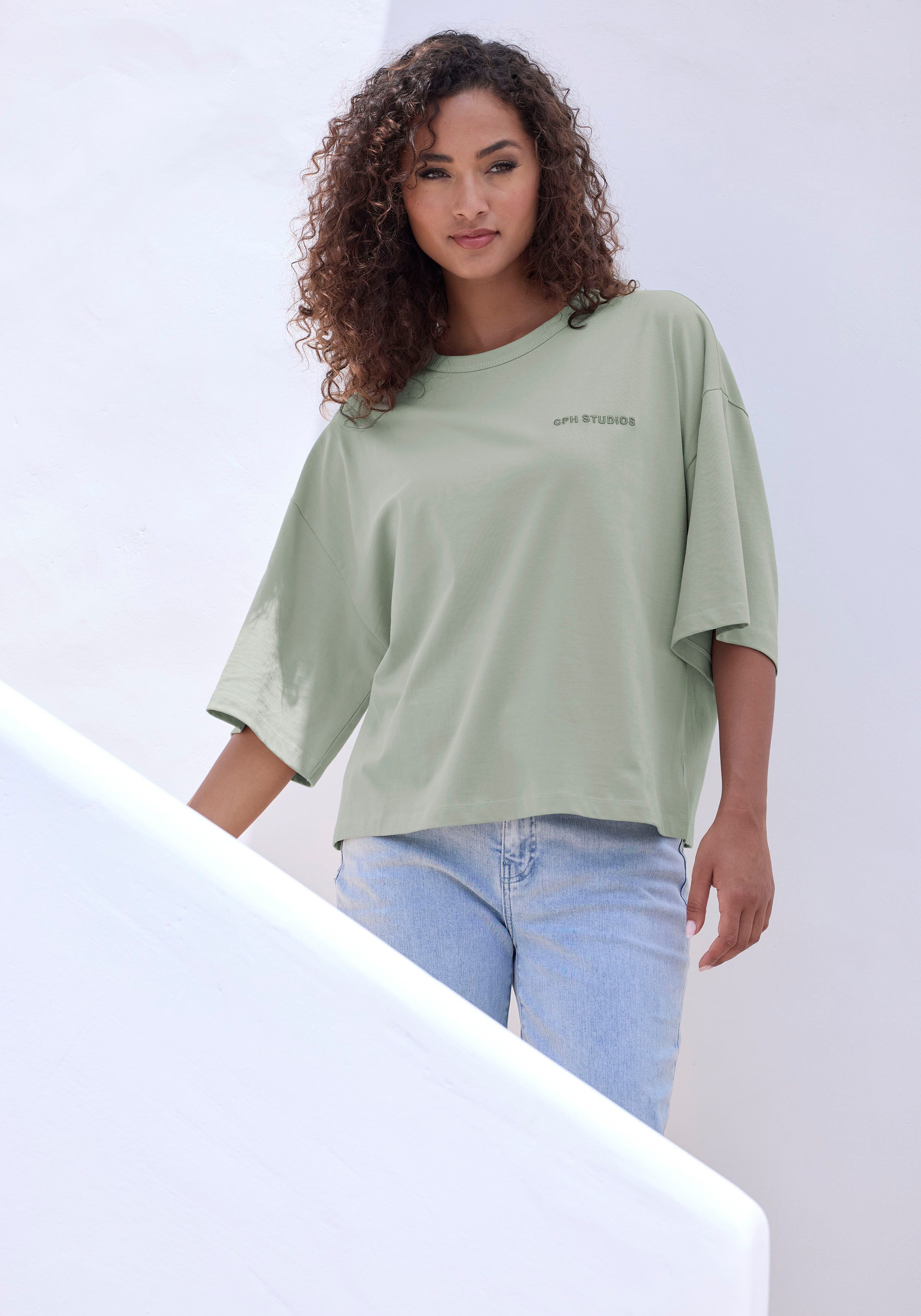 Copenhagen Studios Oversized shirt Met hoogwaardige logoborduring van zware biologische katoen kwaliteit