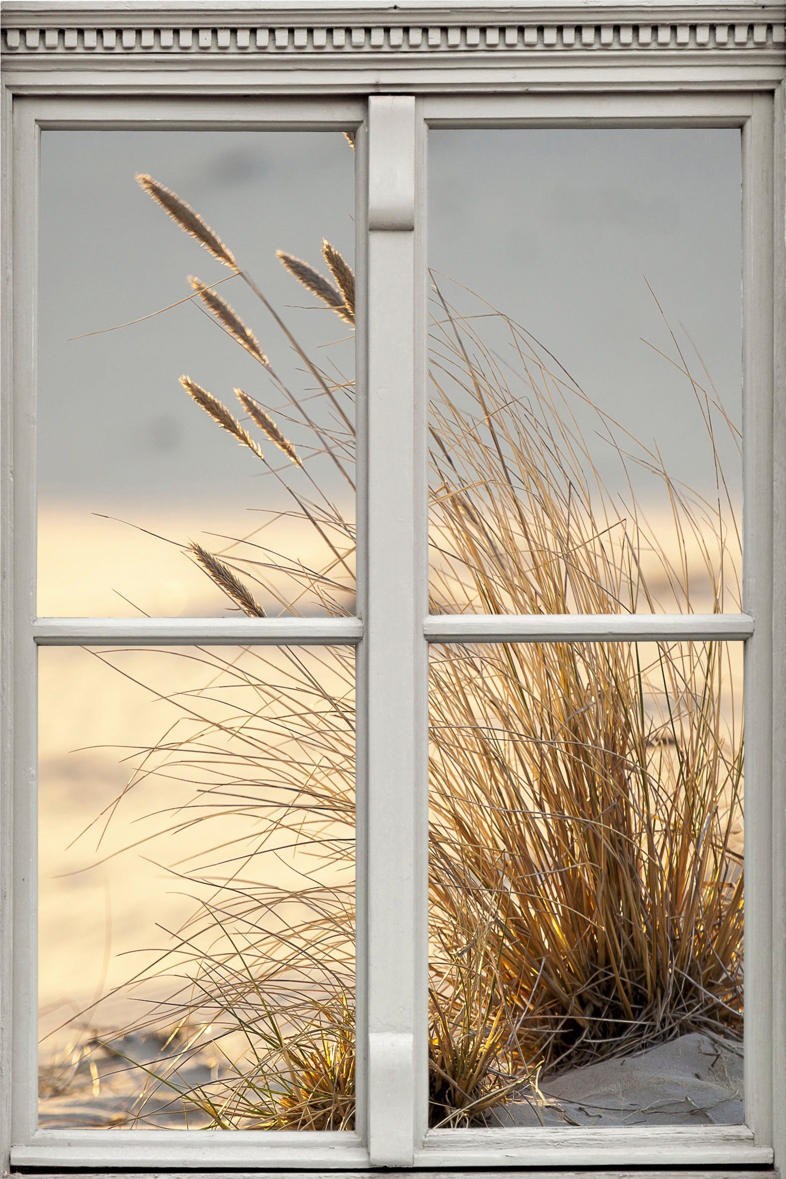queence Wandfolie Duin Muursticker, muurdecoratie, zelfklevend, 3D, raam wandstickers maat 40 cm x 60 cm x 0,1 cm beige