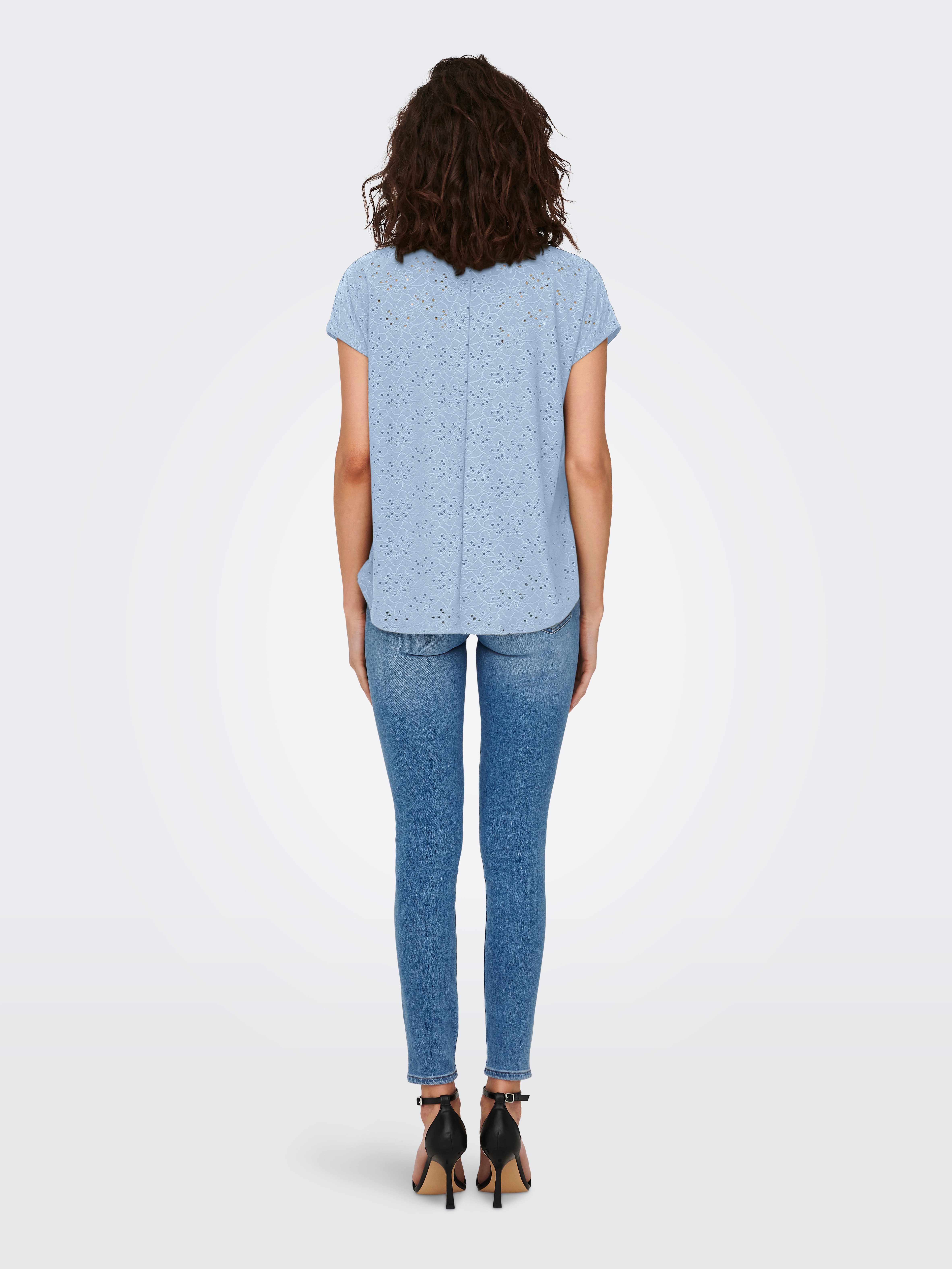 Only Shirt met korte mouwen ONLSMILLA S/S TOP JRS NOOS