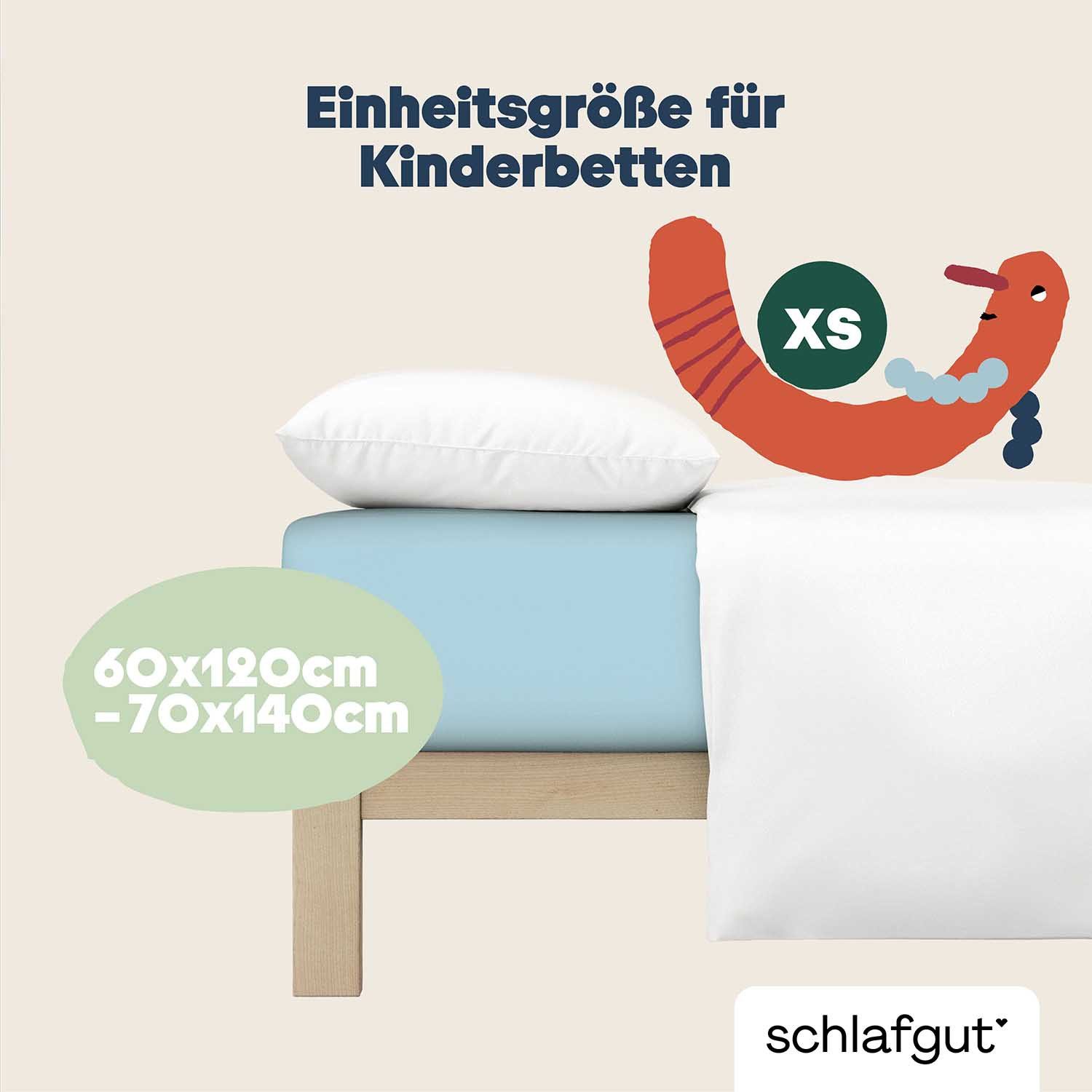 Schlafgut Hoeslaken Casual Mini Spannbettlaken voor kinderen, made in green by oeko-tex® (1 stuk)