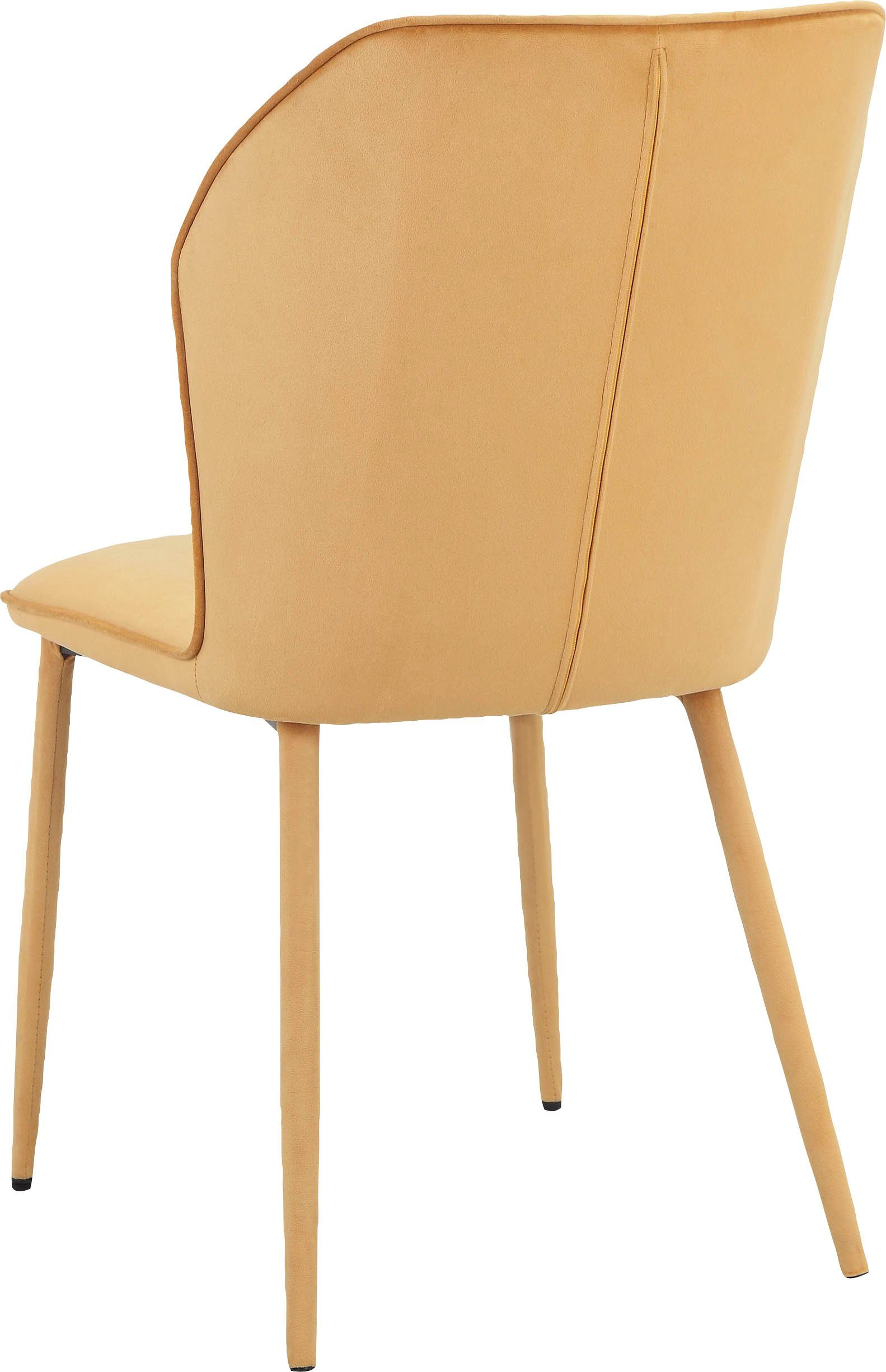 INOSIGN Eetkamerstoel Koa van veloursstof, met zacht verdikte zitting en rugleuning, zithoogte 49 cm (2 stuks)