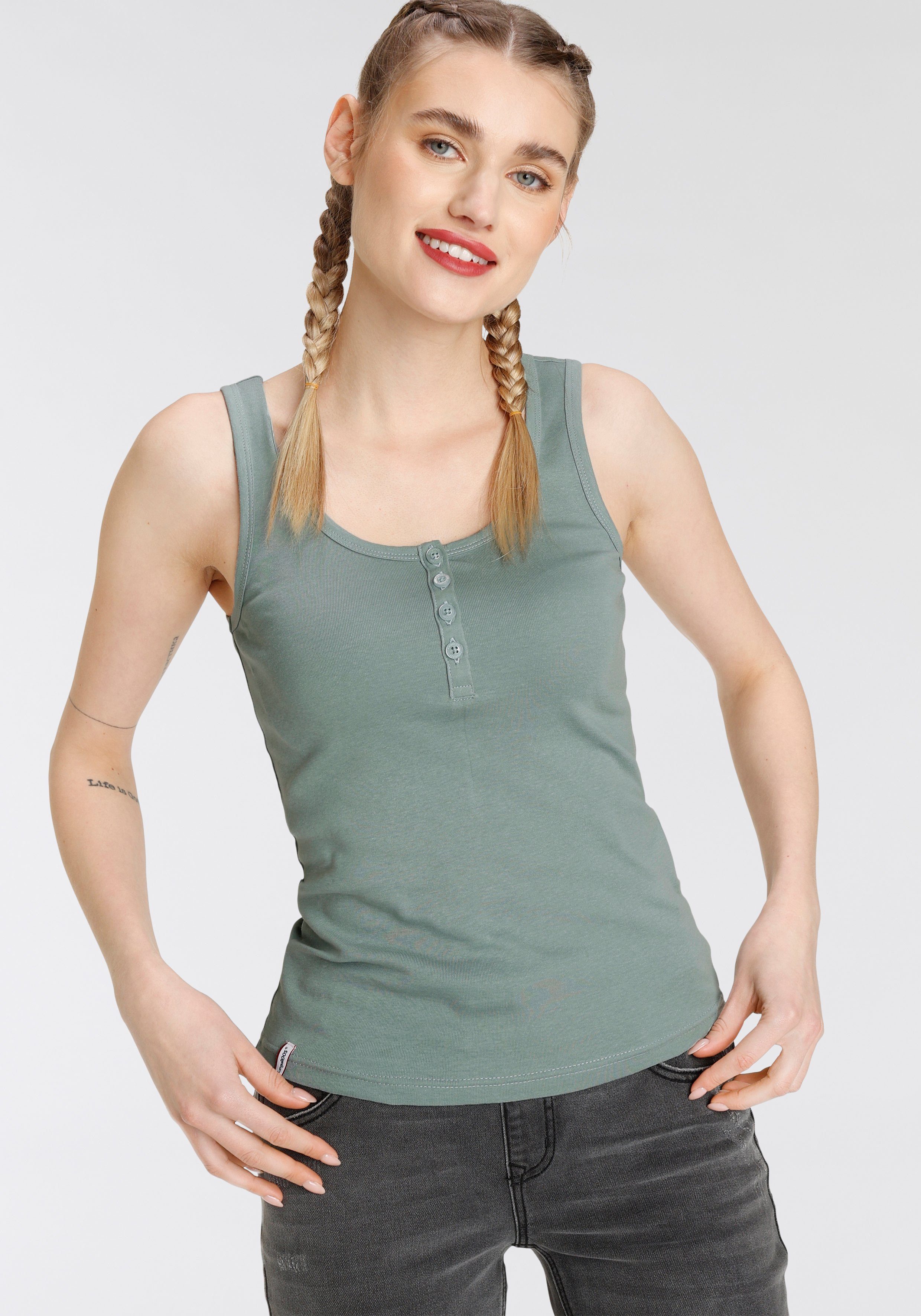 KangaROOS Tanktop één met en één zonder knoopsluiting (2-delig, Set van 2)