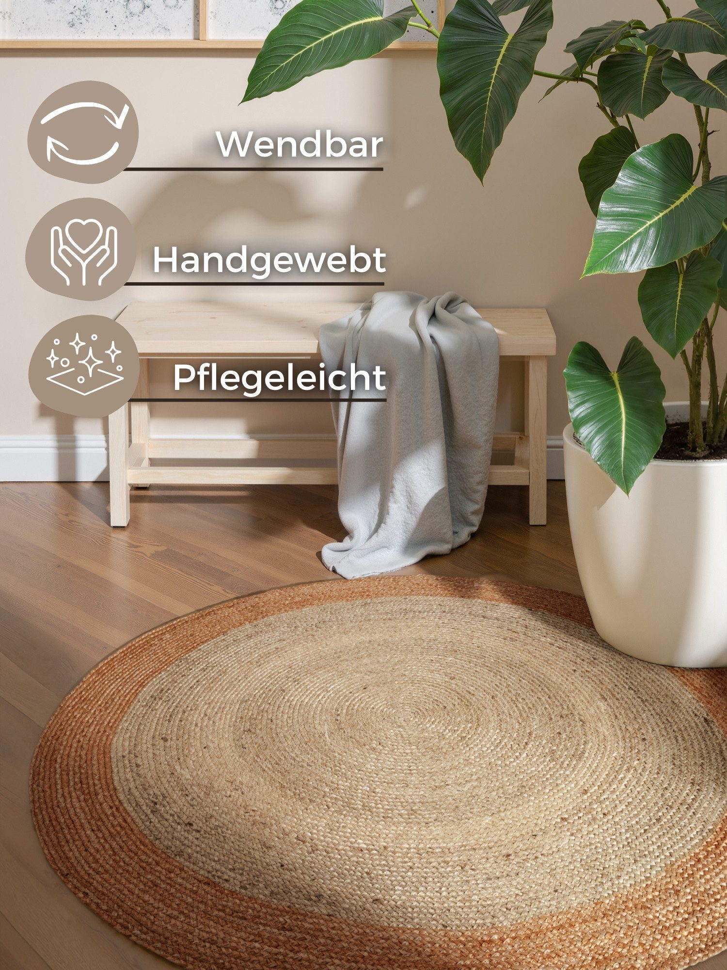 HANSE Home Vloerkleed Jutta Juteteppich