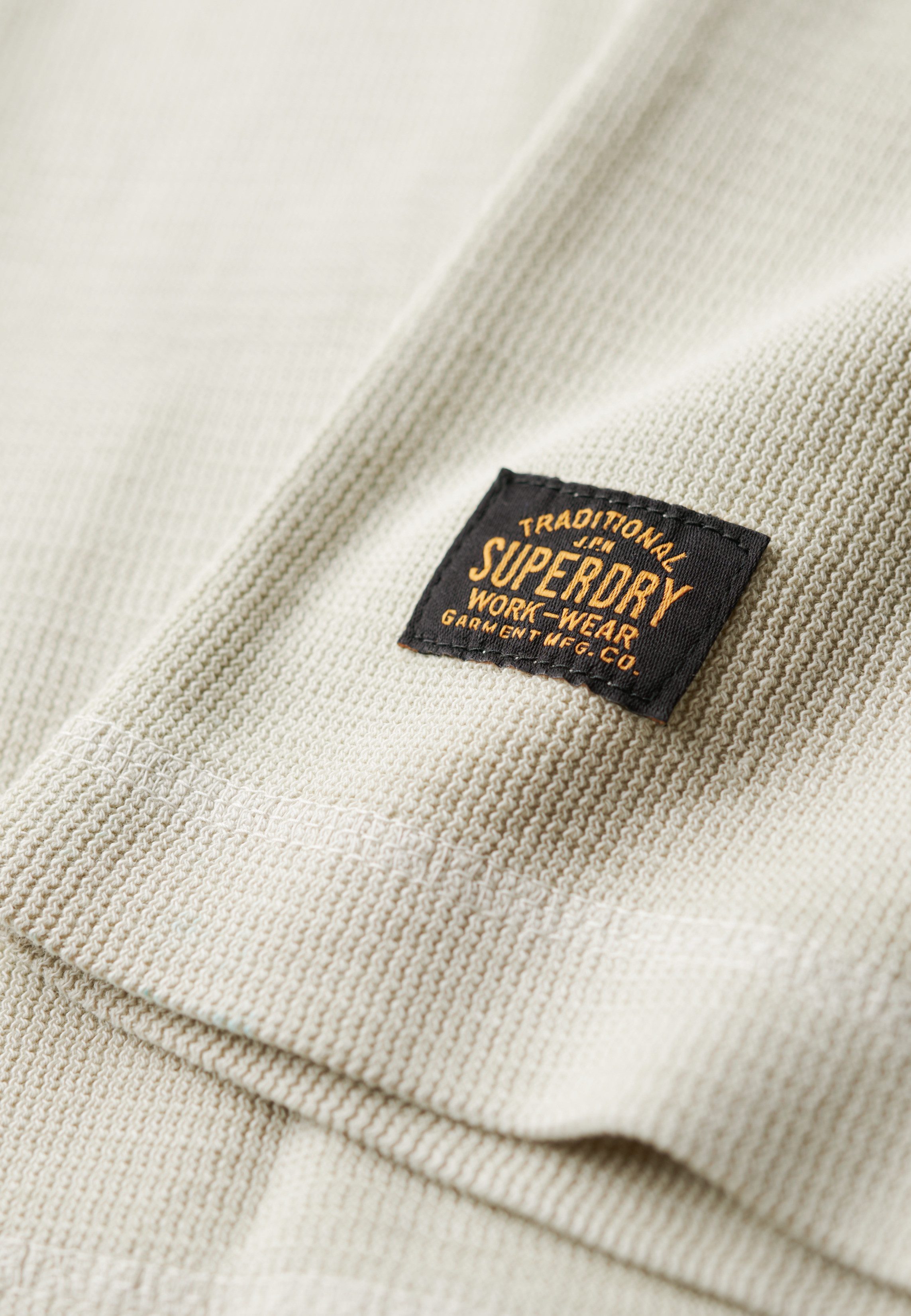 Superdry Shirt met lange mouwen WAFFLE LONG SLEEVE HENLEY TOP