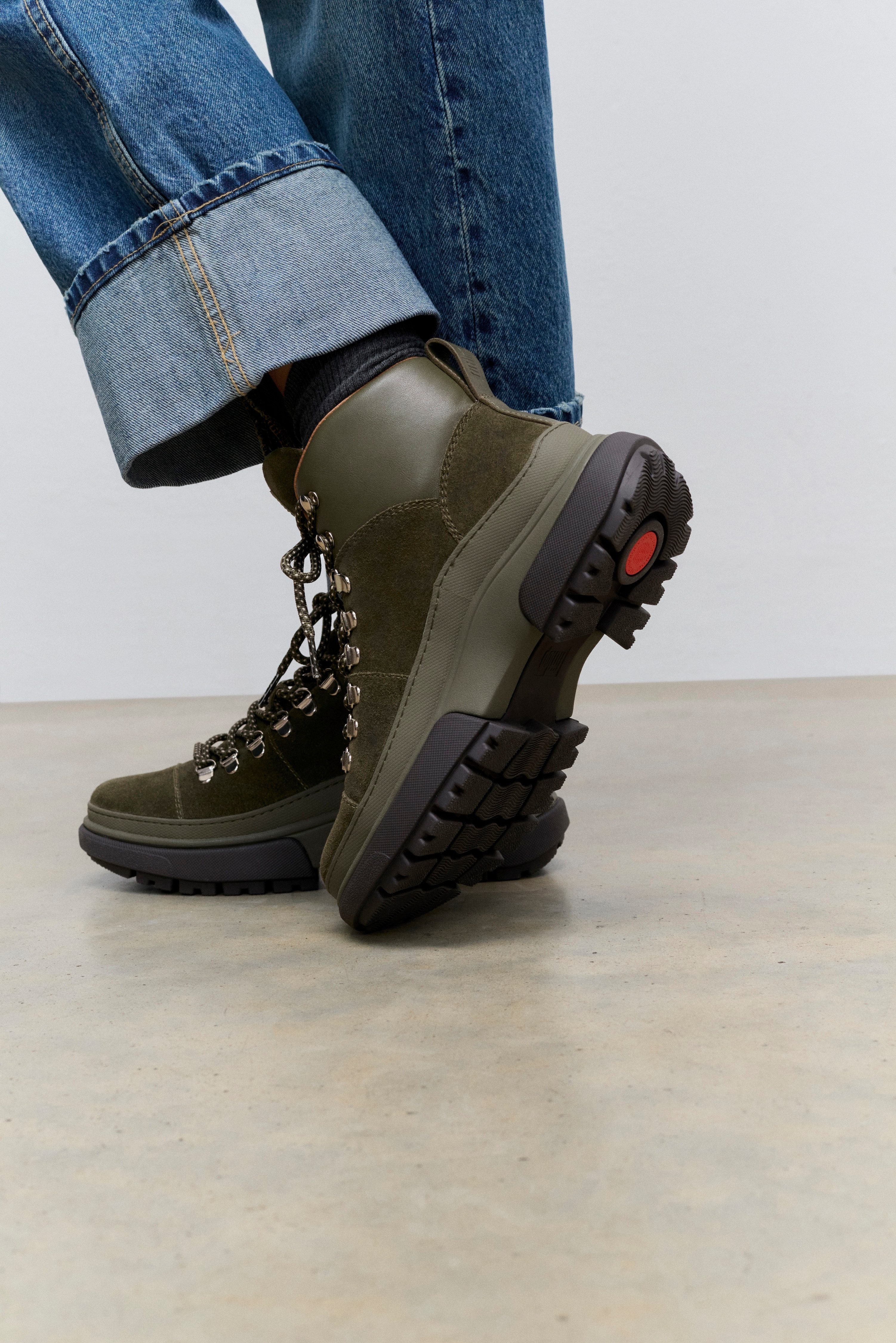 Fitflop Veterschoenen WYLDER SUEDE HIKER-LACE BOOTS Trekking boots, veterschoenen met robuuste plateauzool