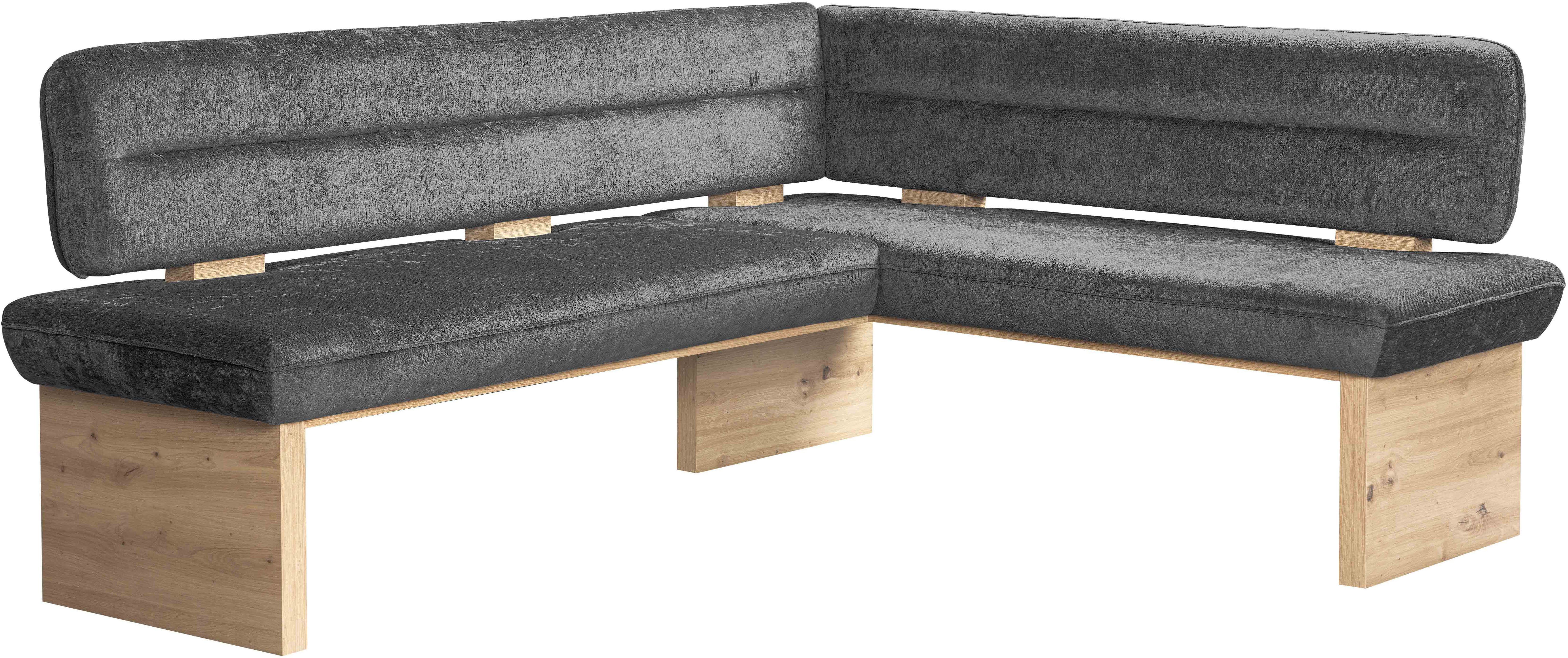 Home affaire Eethoek Louise + Miles eetkamerset, zitgroep, hoekbank, keukenbank Eetkamer zitgroep stoelen tafel en bank comfortabel gepolsterd (4-delig)