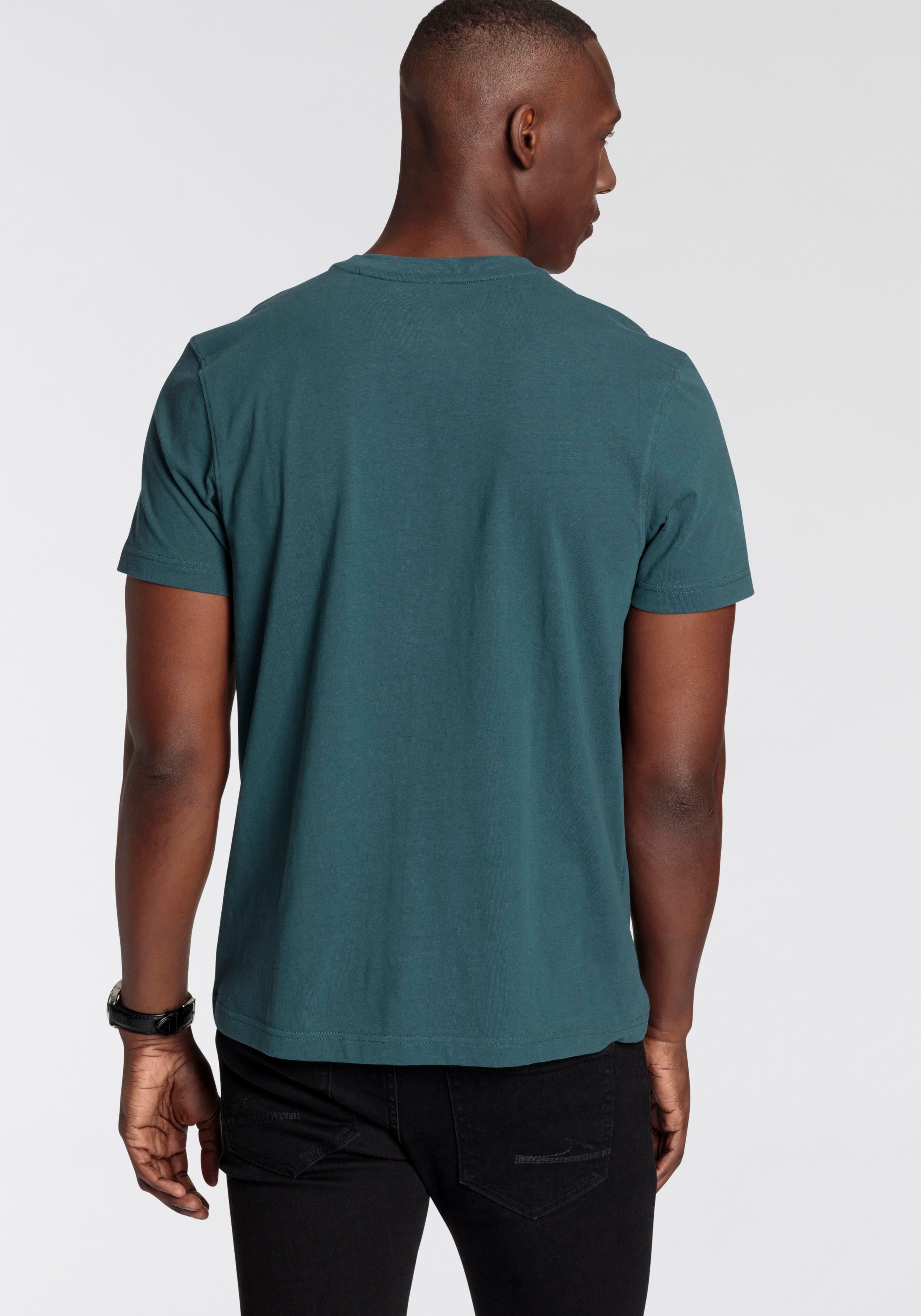 DELMAO Shirt met ronde hals Korte mouw, regular fit, basic, van 100% katoen
