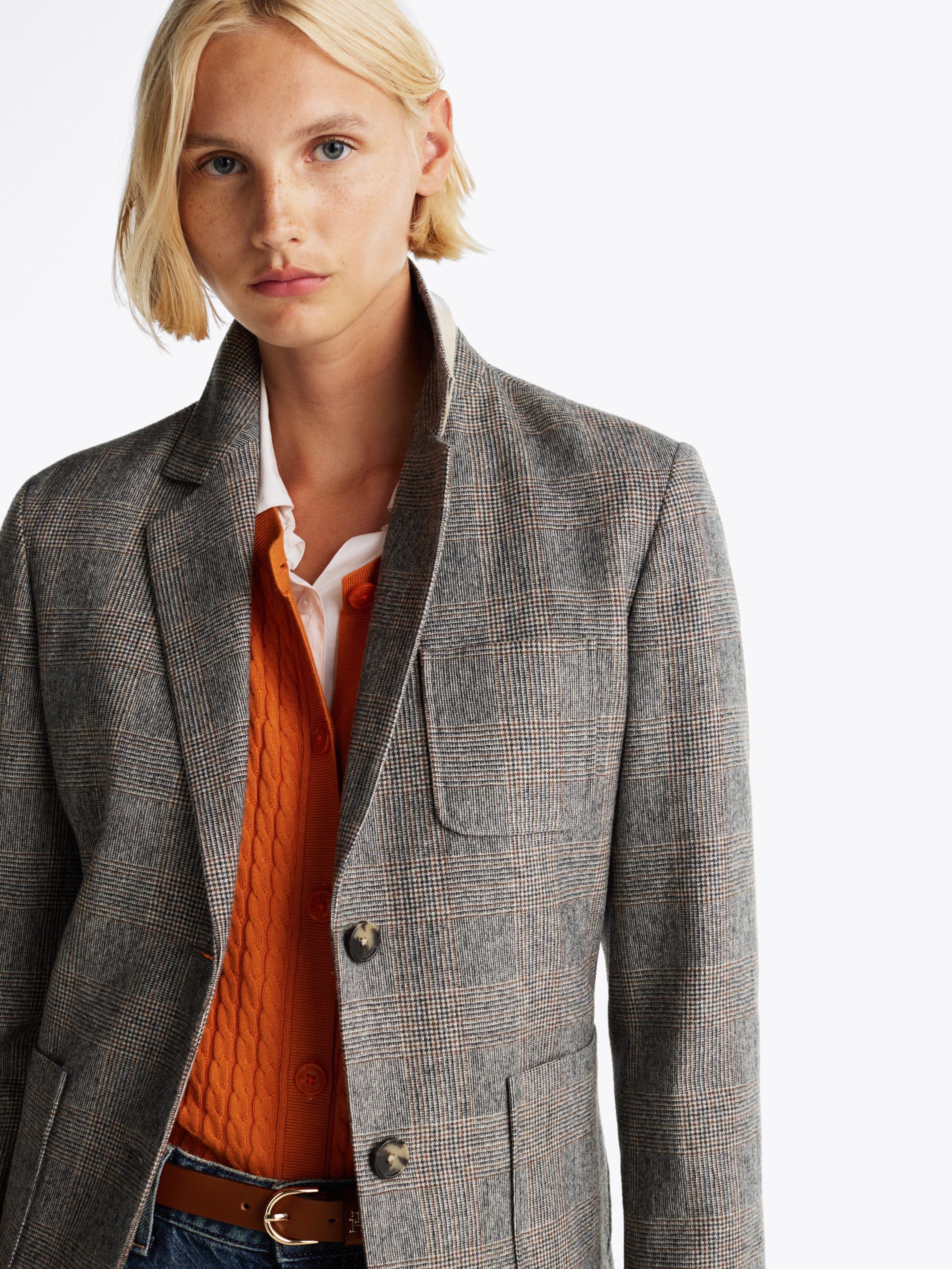 Tommy Hilfiger Korte blazer WOOL MIX CHECK SB BLAZER