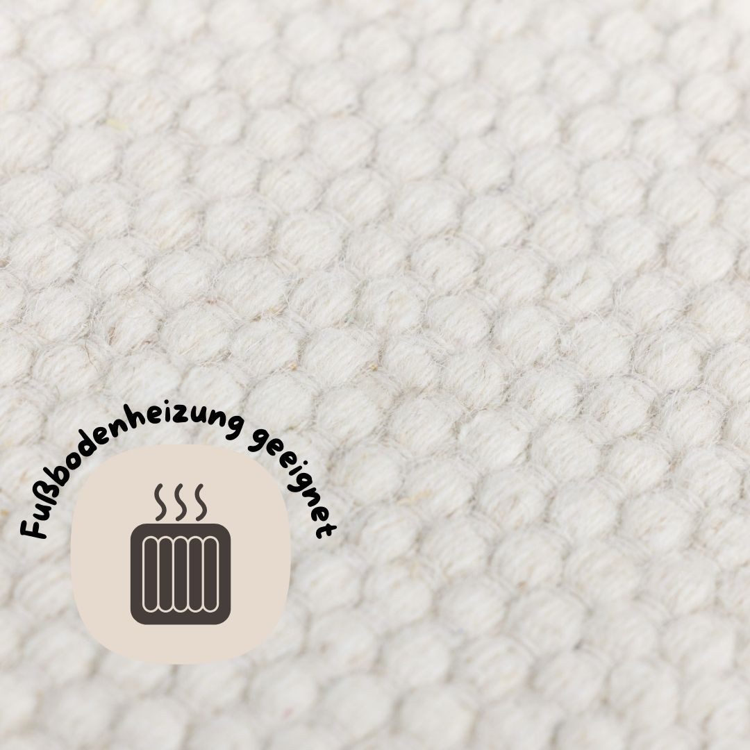 my home Set slaapkamerkleedjes Woolscape 1 Omkeerbaar tapijt, handgeweven kwaliteit, uni, 100% wol, woonkamer