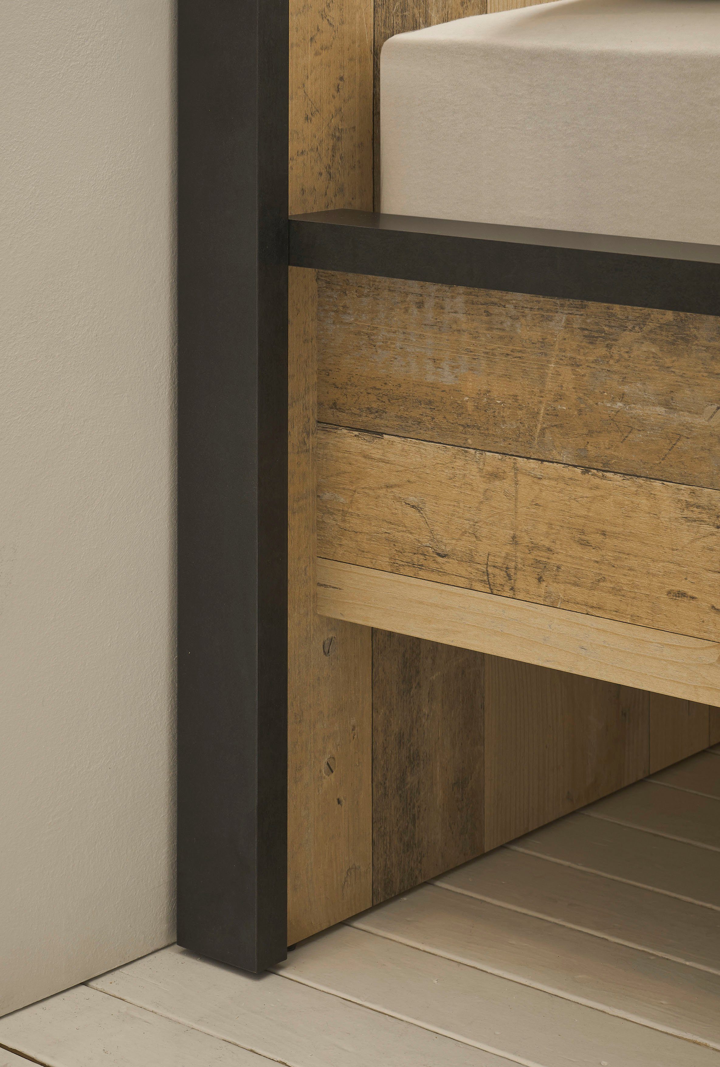 Home affaire Slaapkamerserie Sherwood Ligoppervlak 90 x 200 cm, kast 2-deurs 93 cm breed (3-delig)
