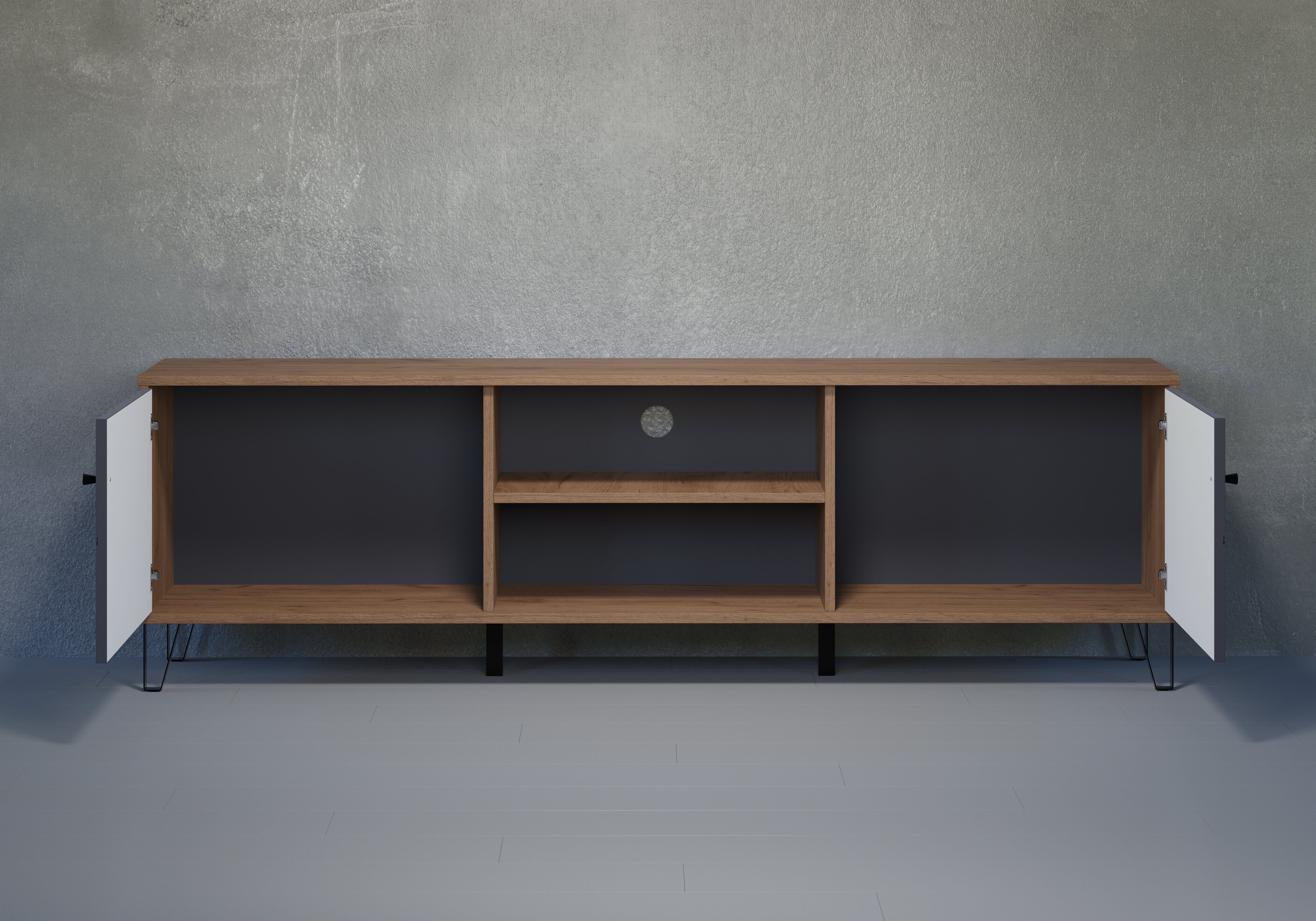 Places of Style Tv-meubel MOLVENO Commode, met gestructureerde fronten, Soft-Close, B 183 cm (1 stuk)
