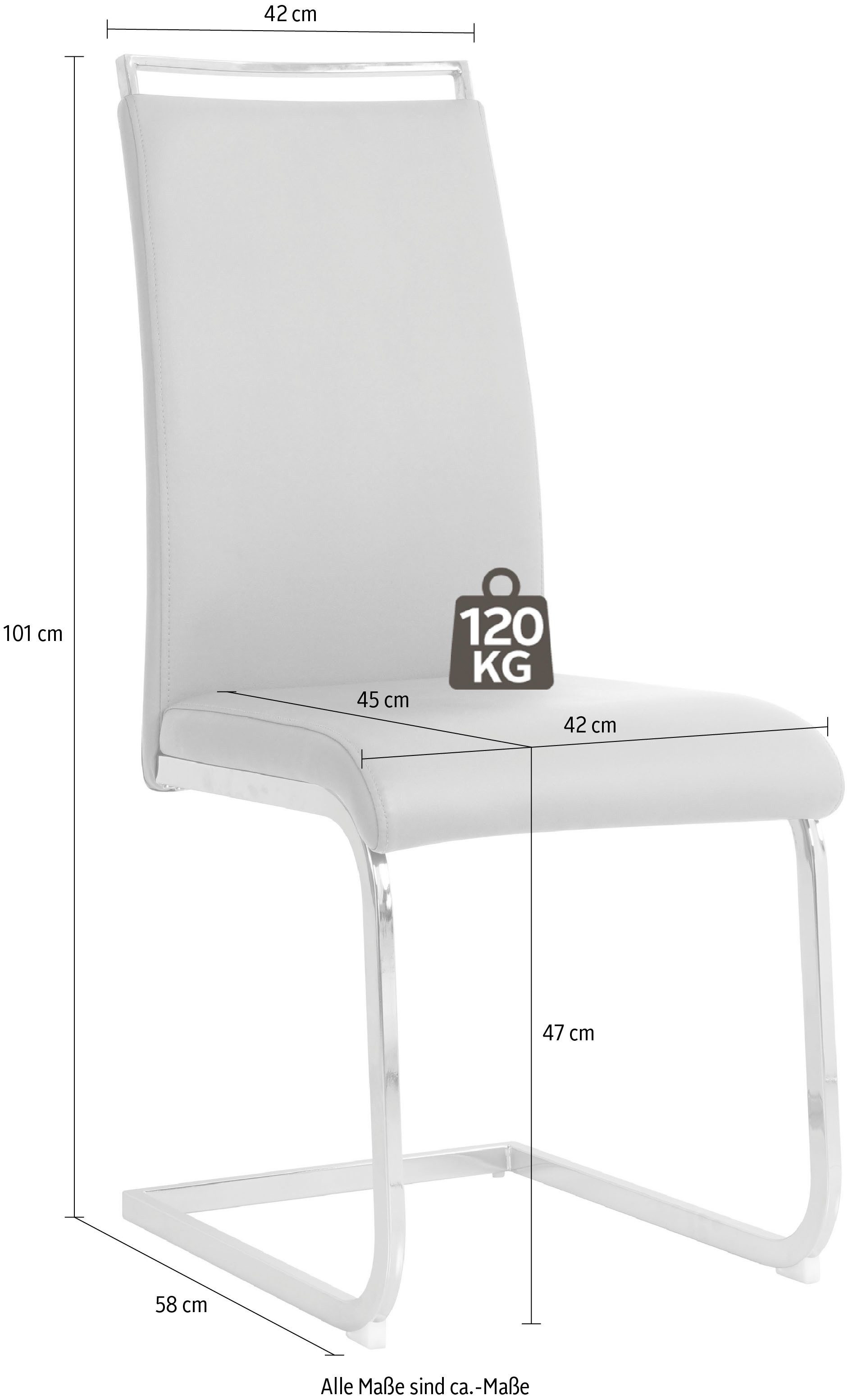 INOSIGN Vrijdragende stoel met golfvering (set, 2 stuks)
