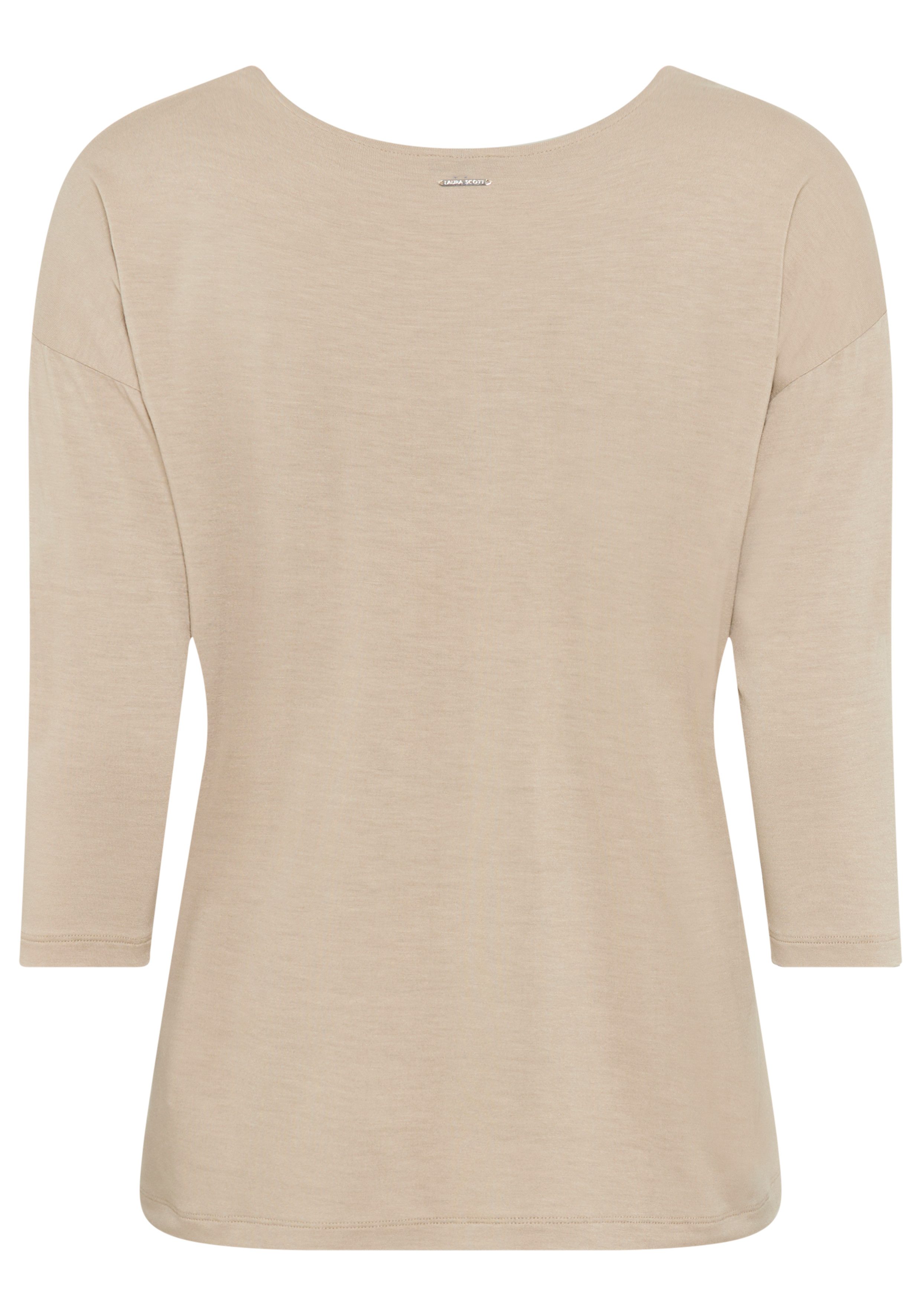 Laura Scott Shirtblouse in materiaalcombinatie met folieprint