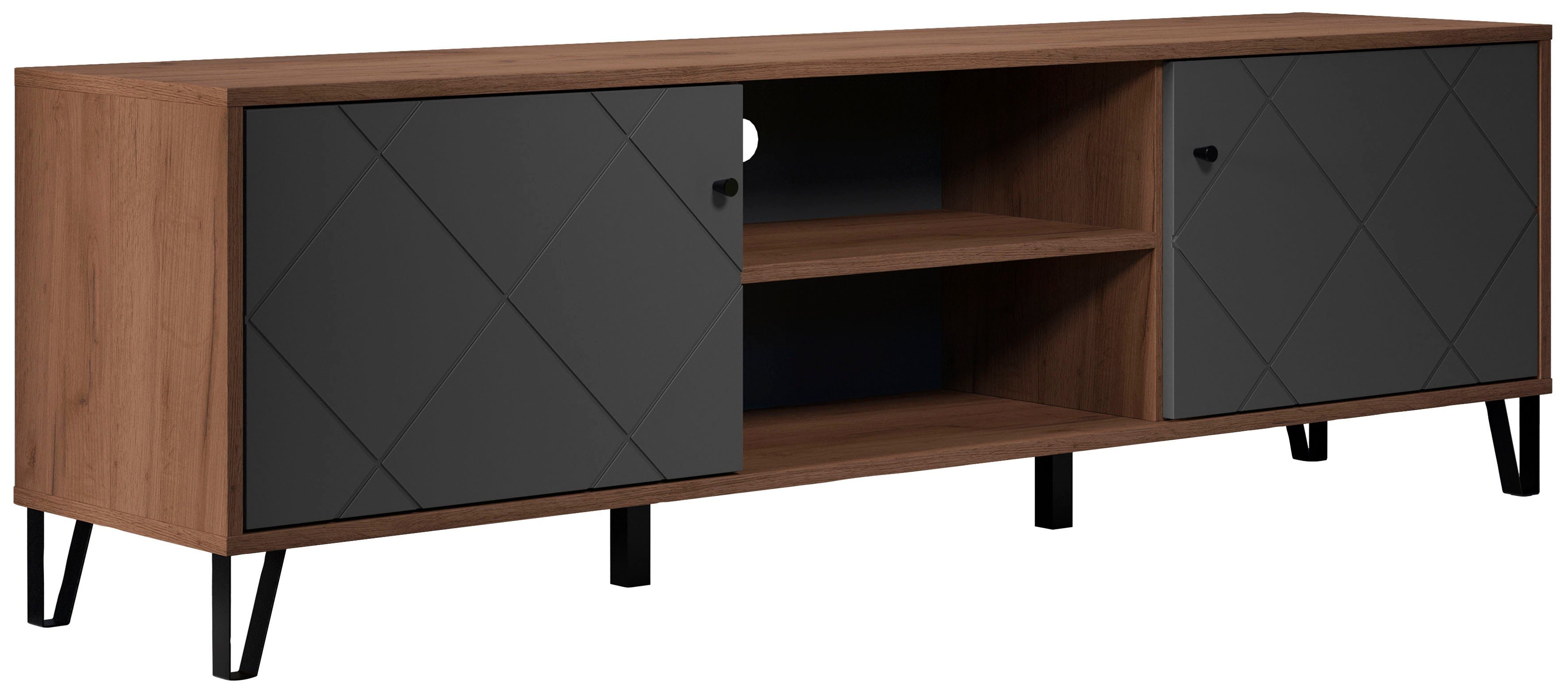 Places of Style Tv-meubel MOLVENO Commode, met gestructureerde fronten, Soft-Close, B 183 cm (1 stuk)