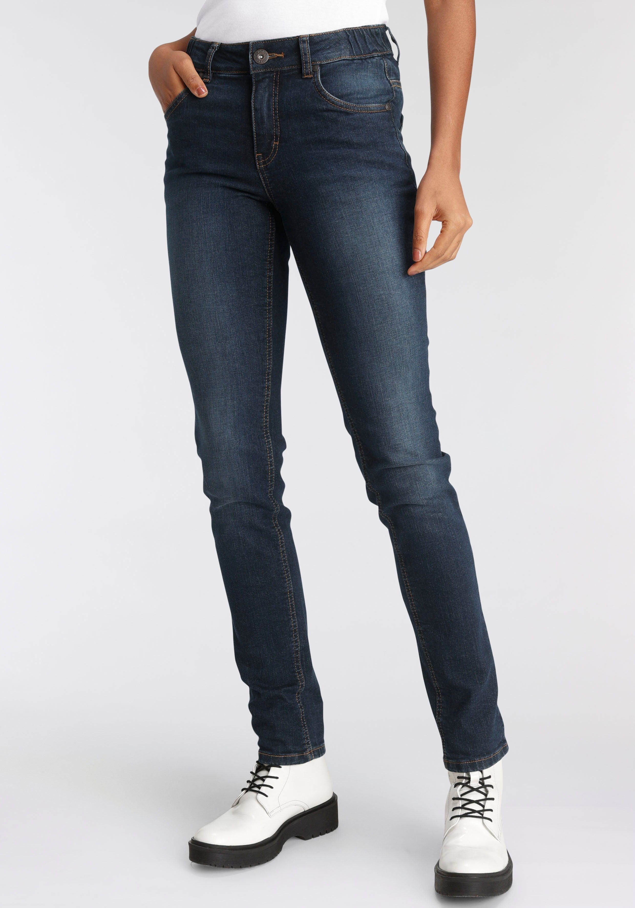 Arizona Slim fit jeans Svenja - band met opzij elastische inzet smalle pasvorm, skinny jeans,...