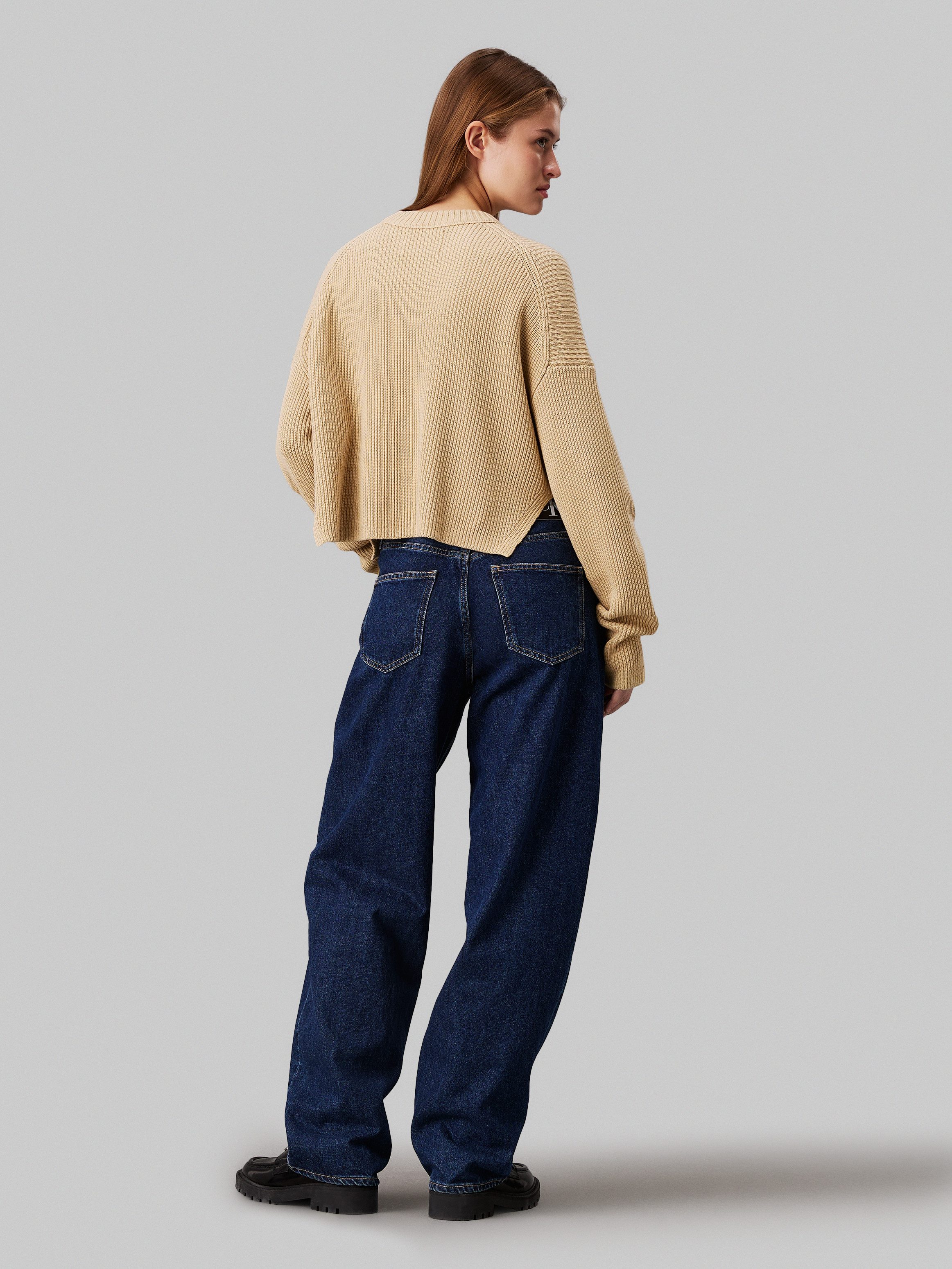 Calvin Klein Trui met staande kraag LOGO INTARSIA REGULAR SWEATER