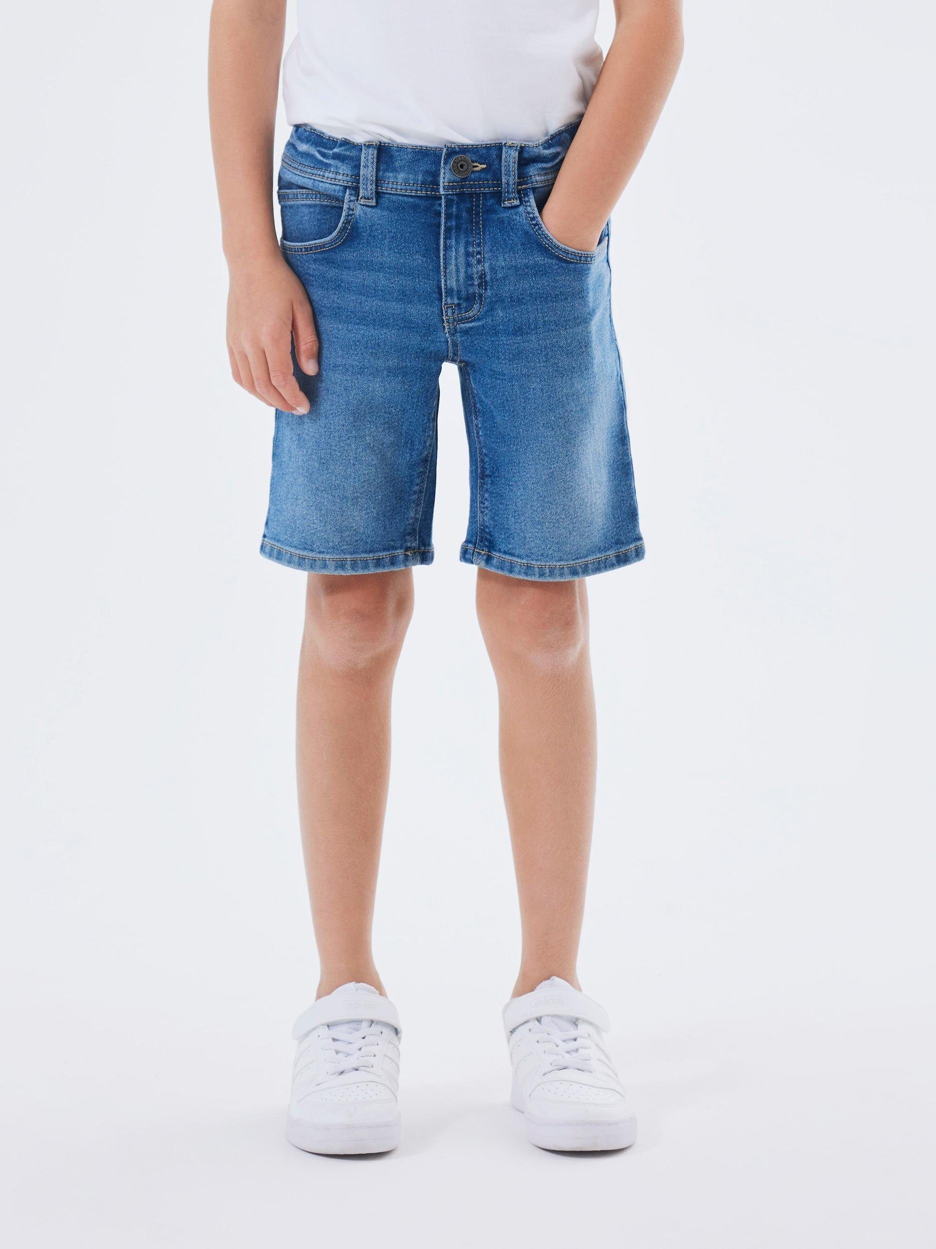 Name it KIDS regular fit denim short NKMRYAN dark blue denim Korte broek Blauw 128